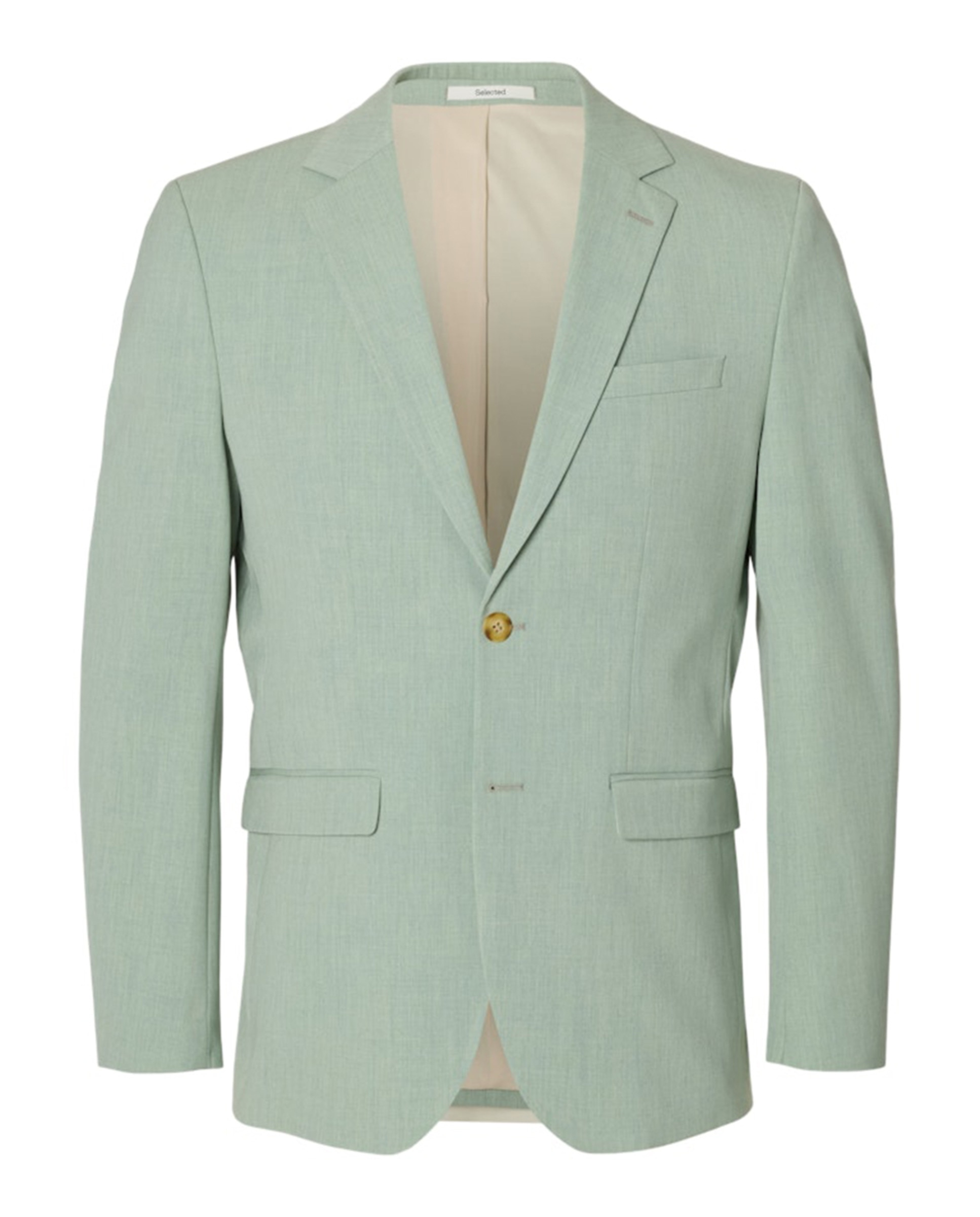 Chaqueta de traje de hombre Slim Fit lisa - Selected - Verde claro Verde claro-4