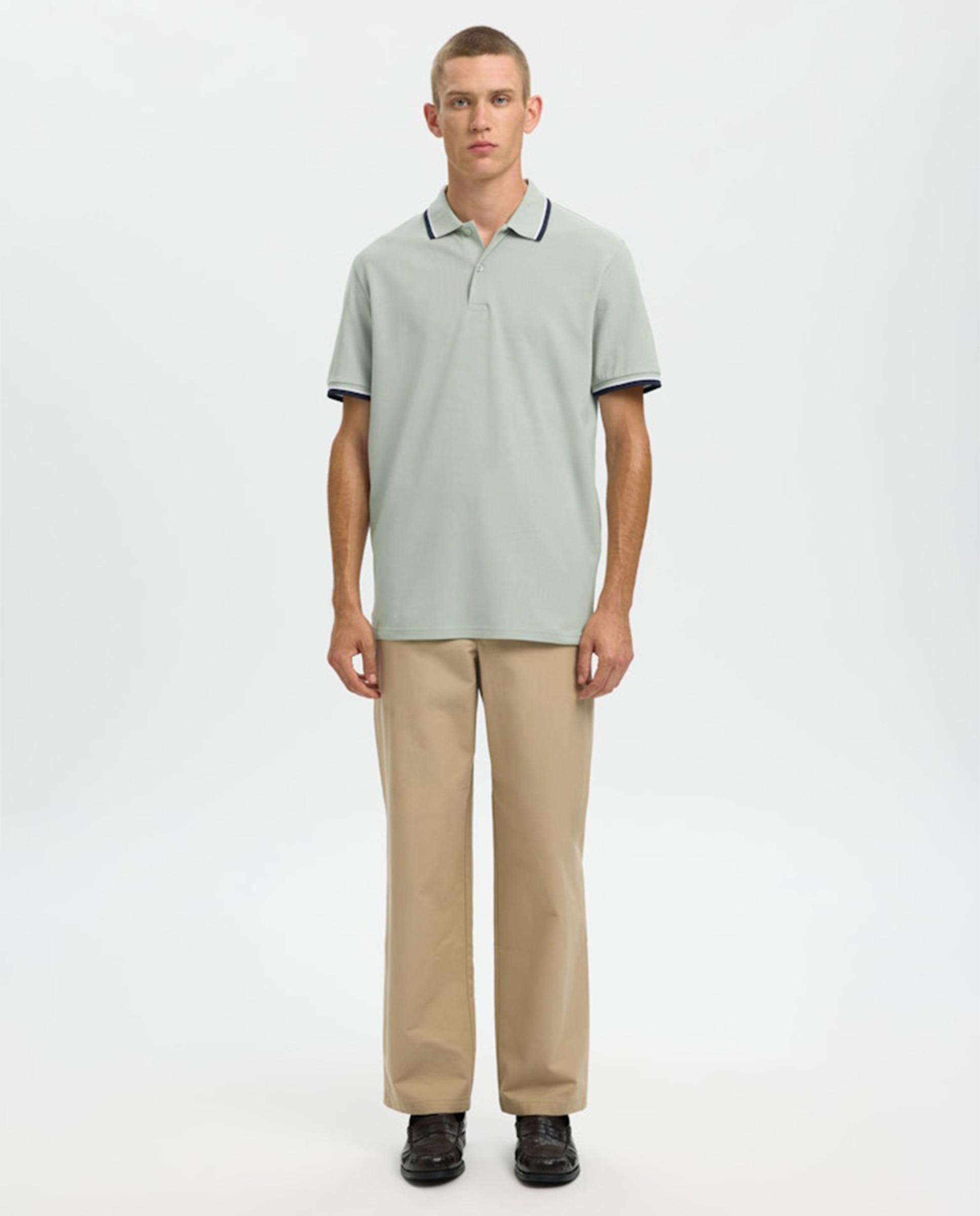 Polo de hombre manga corta - Selected - Verde Agua Verde Agua-5