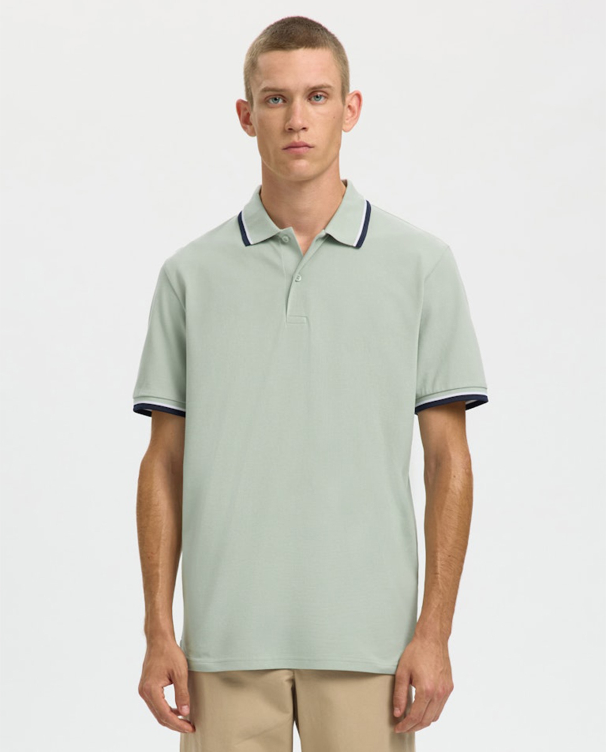 Polo de hombre manga corta - Selected - Verde Agua Verde Agua-1
