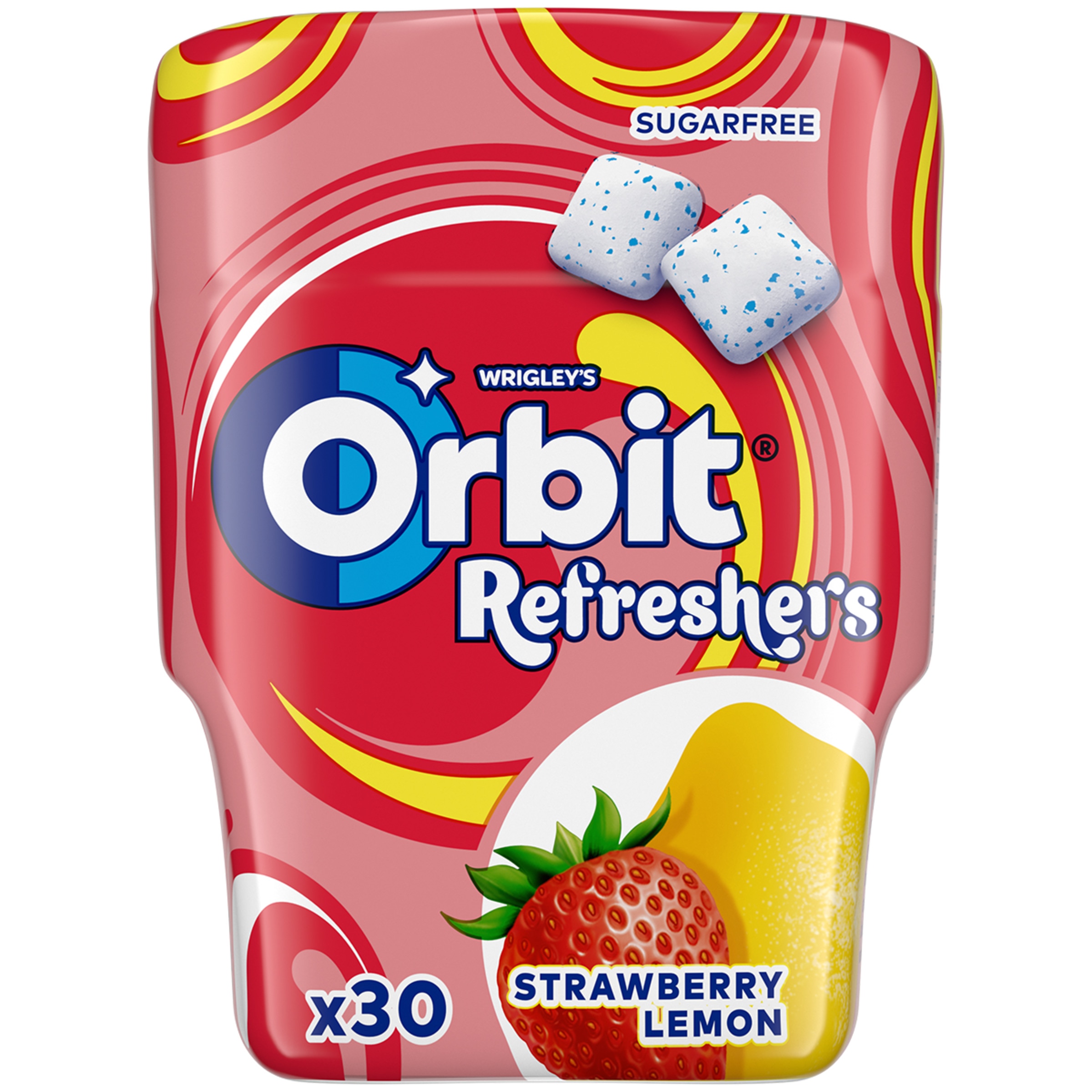 Pastilha Elástica Morango Refresh embalagem 67 g