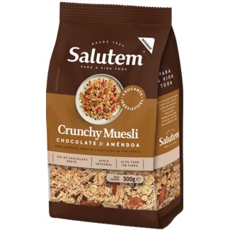 Muesli Crunch Amêndoa e Chocolate embalagem 300 g - Salutem