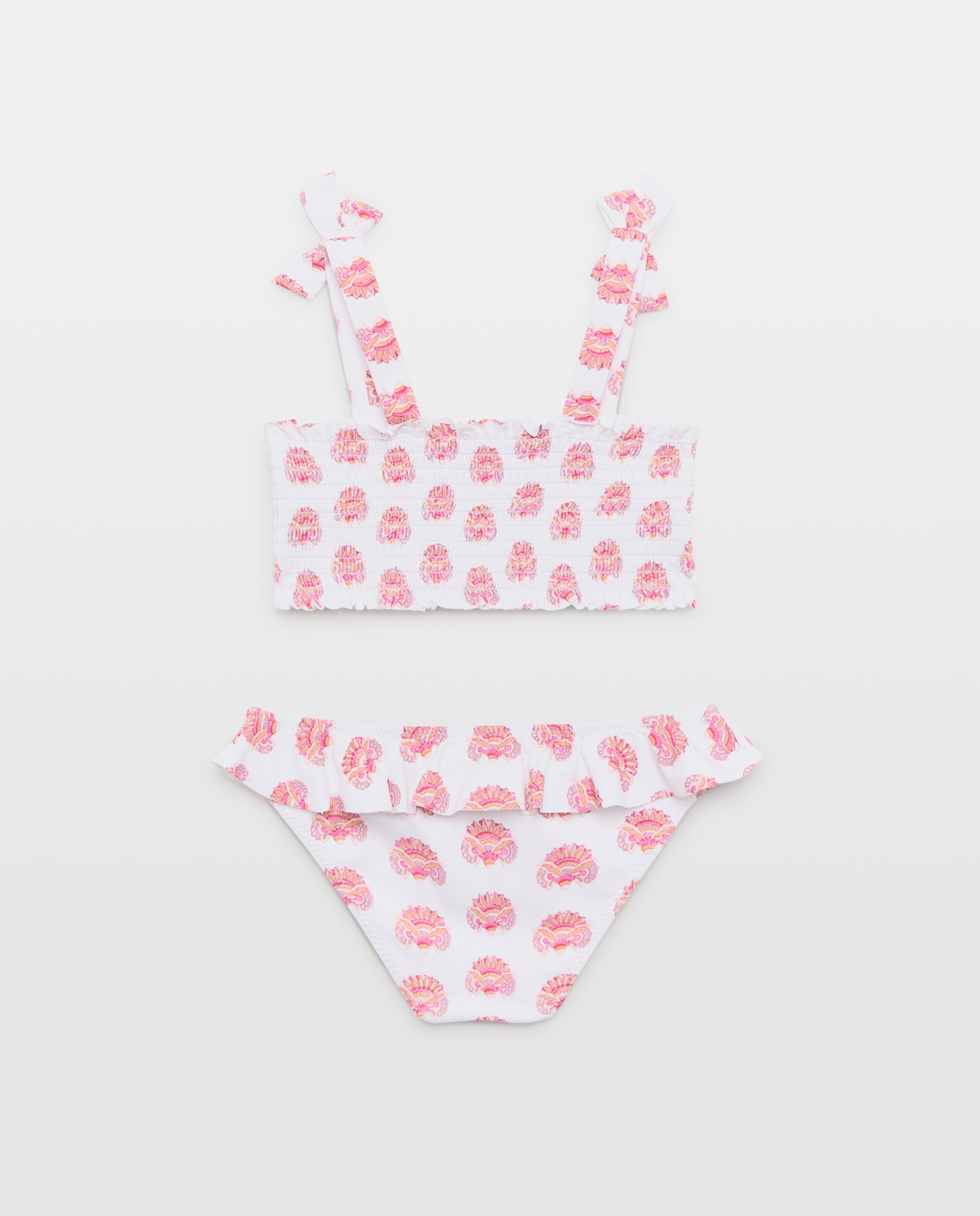 Bikini niña smock y lazos sello Calabaza-2