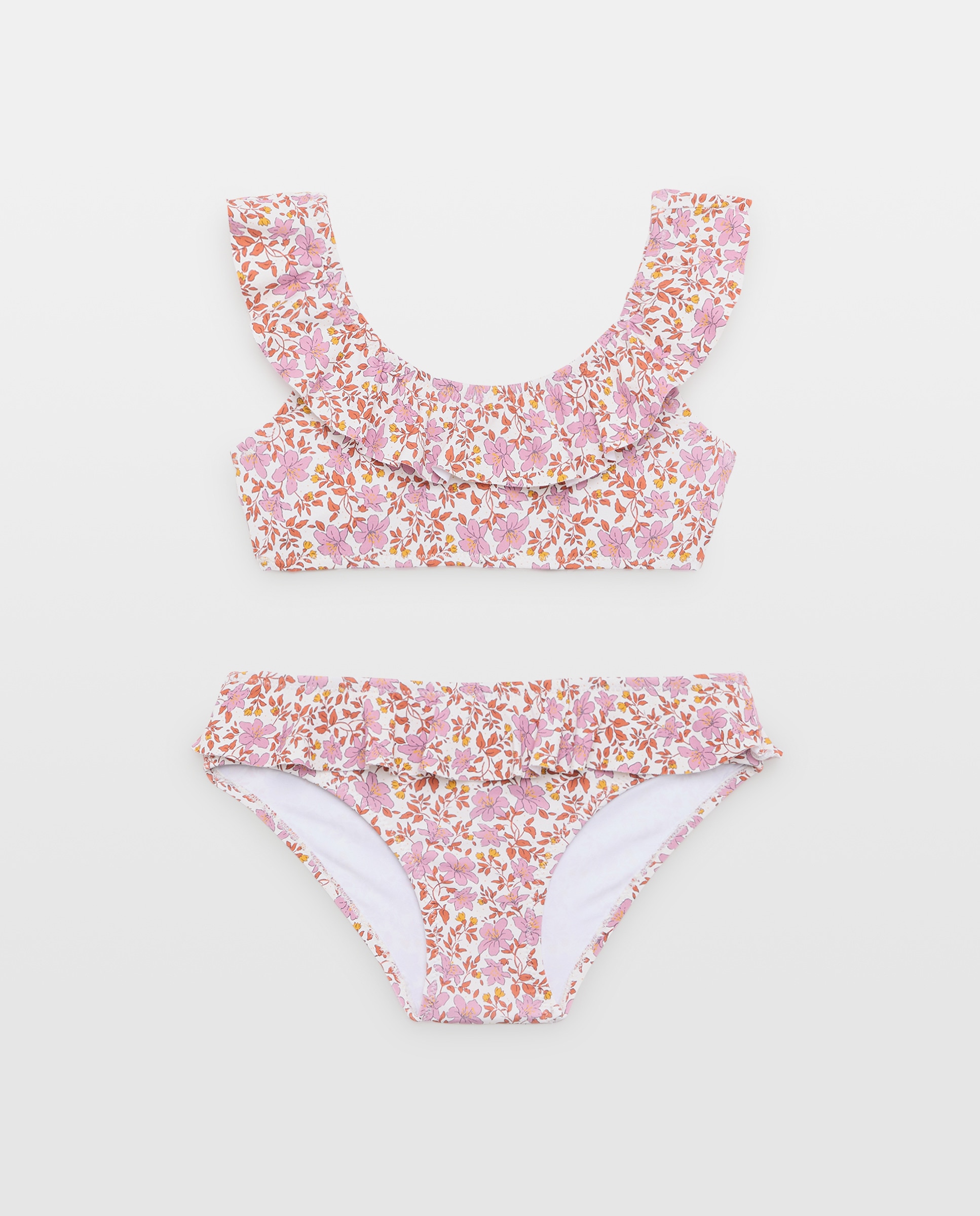 Imagen 0 de Bikini niña volantes flores clásicas