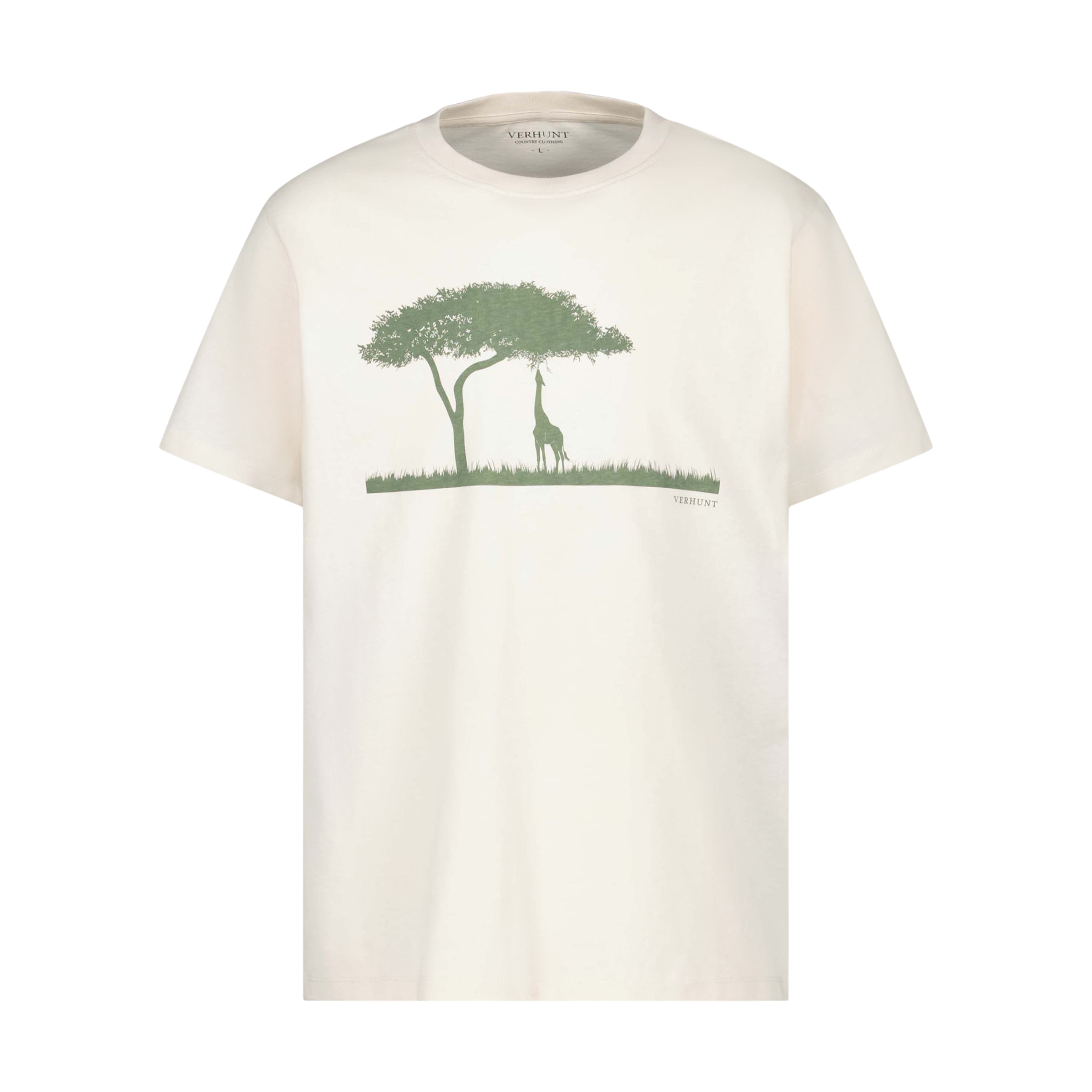 T-shirt de Algodão Estampada de Homem Bege-claro-5