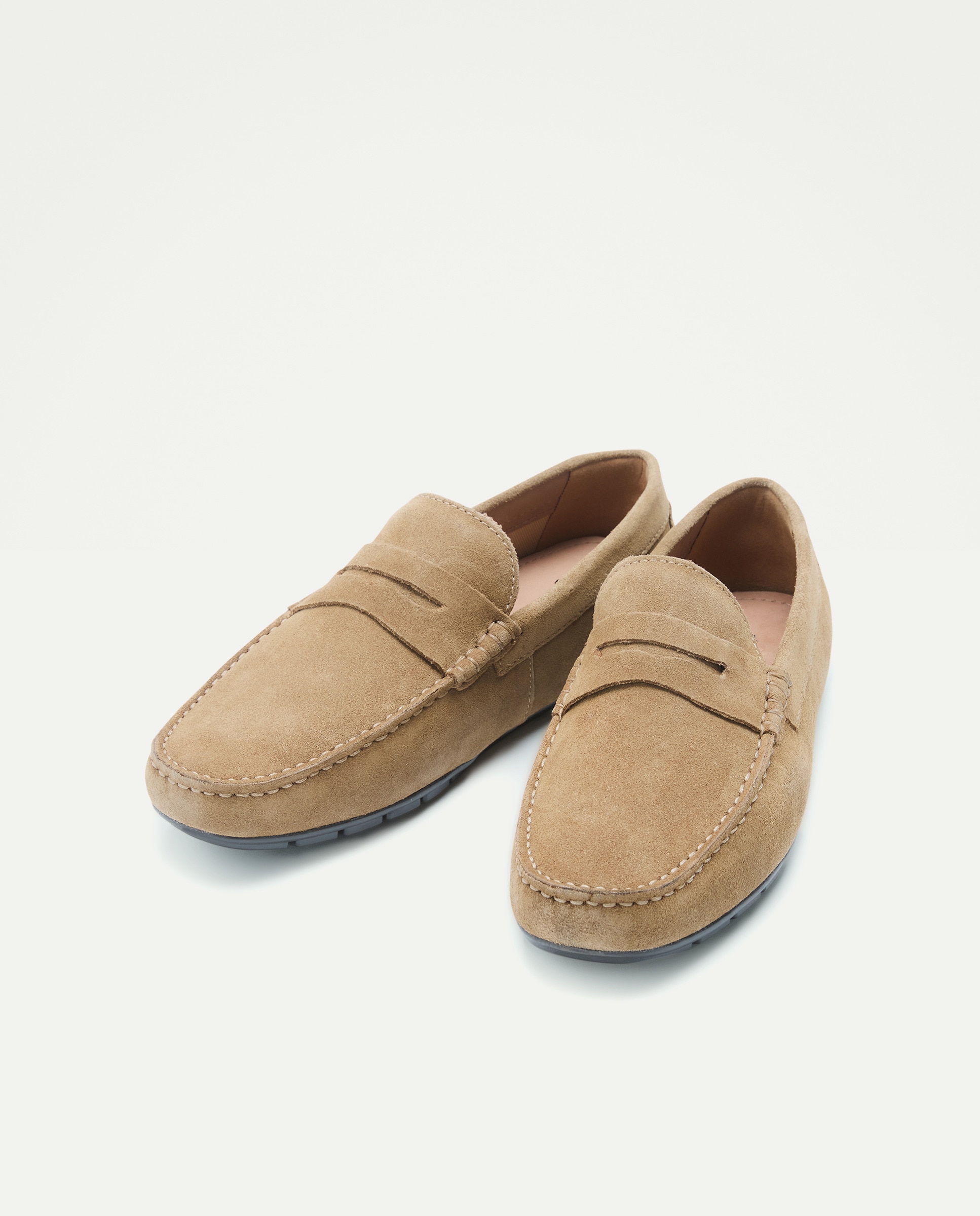 Mocasín antifaz de hombre de serraje con piso de goma 730 Camel-2