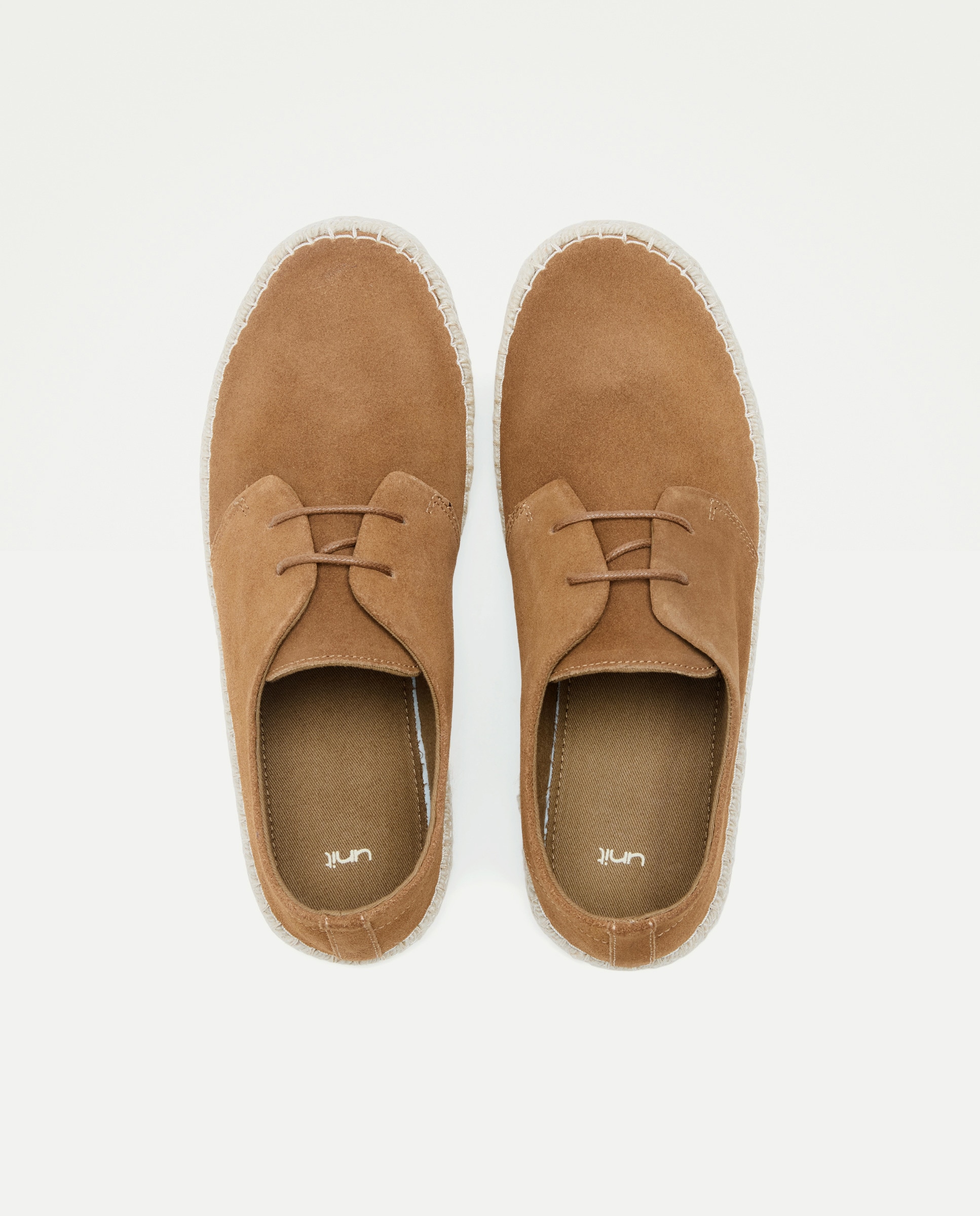 Zapato cordones de hombre de serraje con piso de goma y yute 740 Tabaco-4