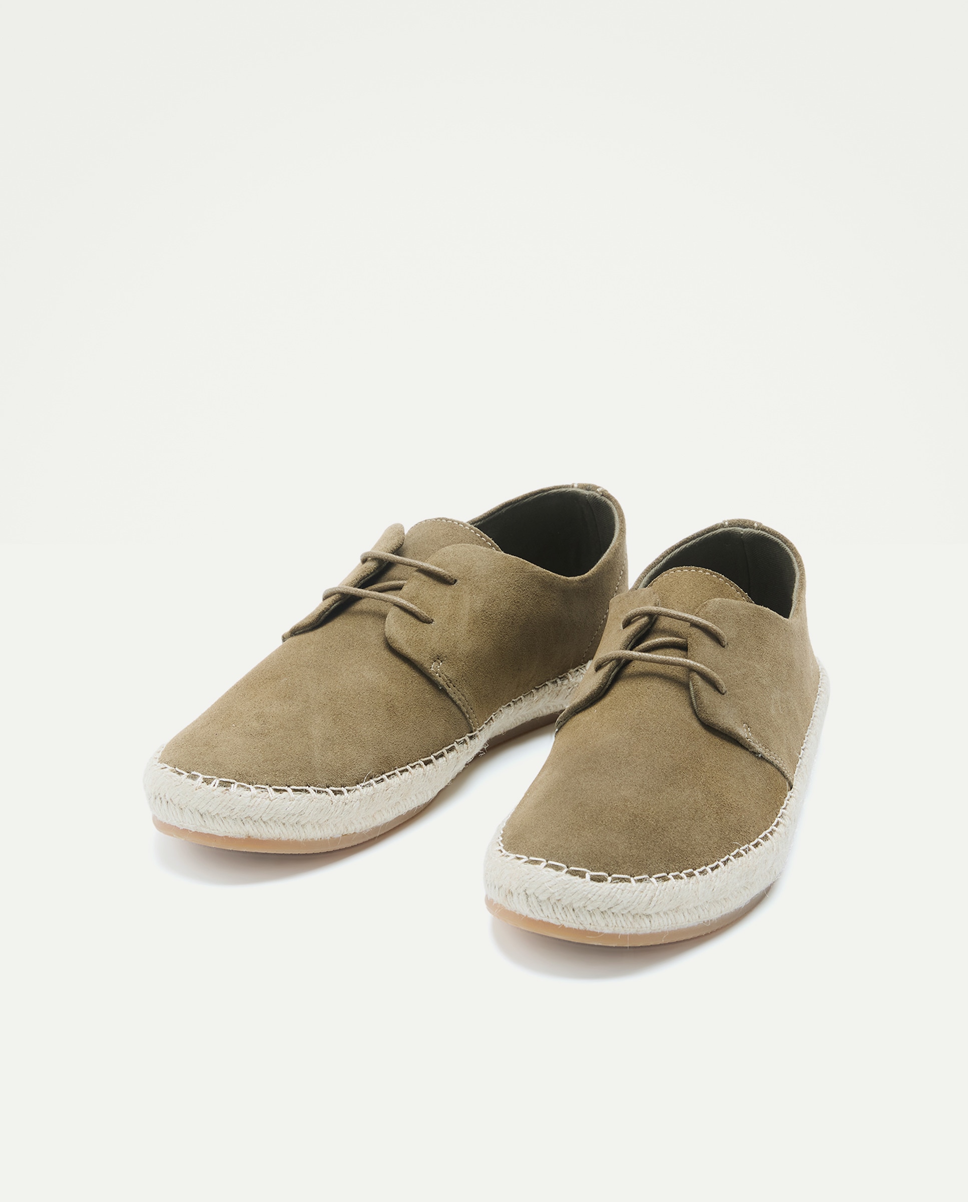 Zapato cordones de hombre de serraje con piso de goma y yute 500 VERDE-2