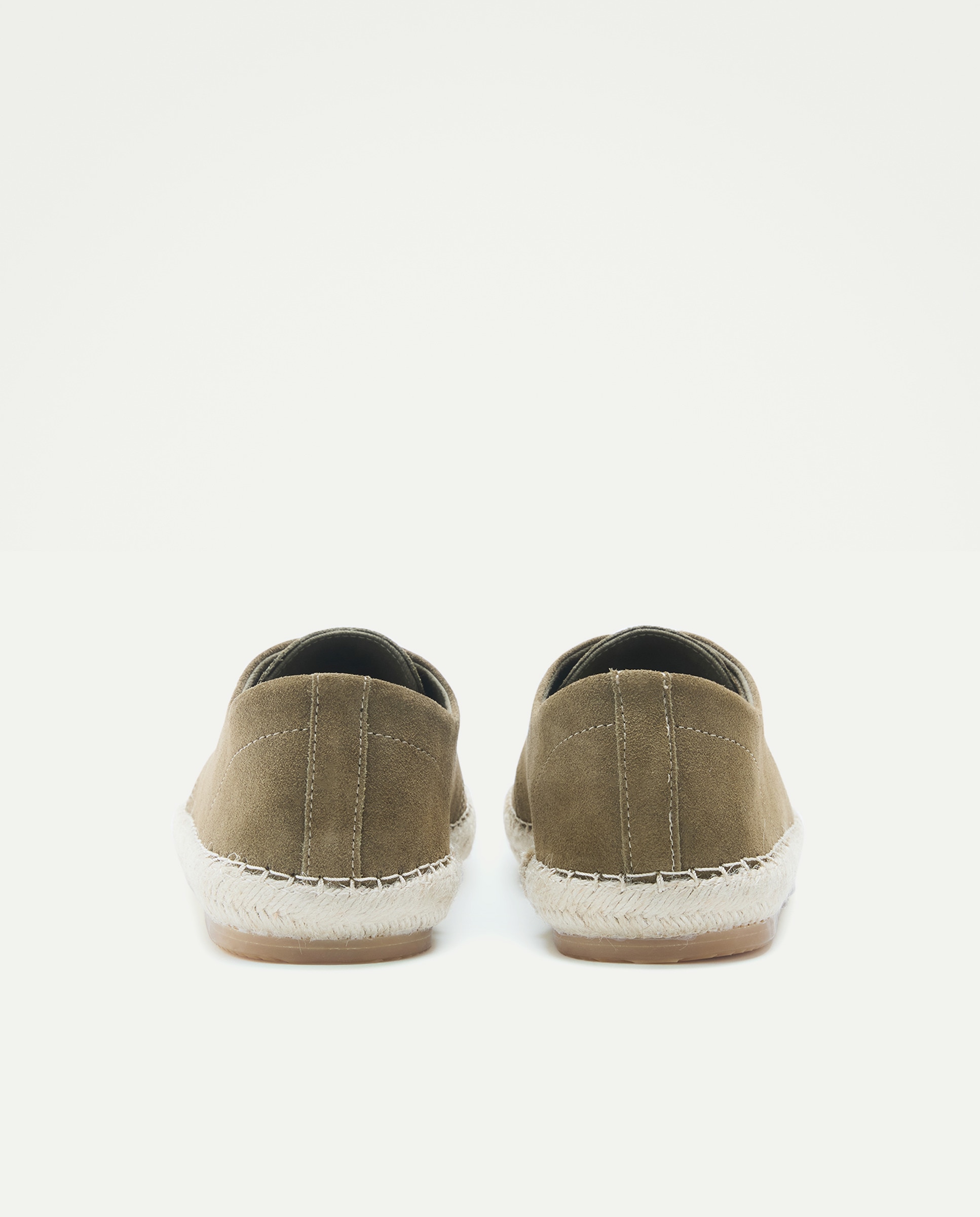 Zapato cordones de hombre de serraje con piso de goma y yute 500 VERDE-3