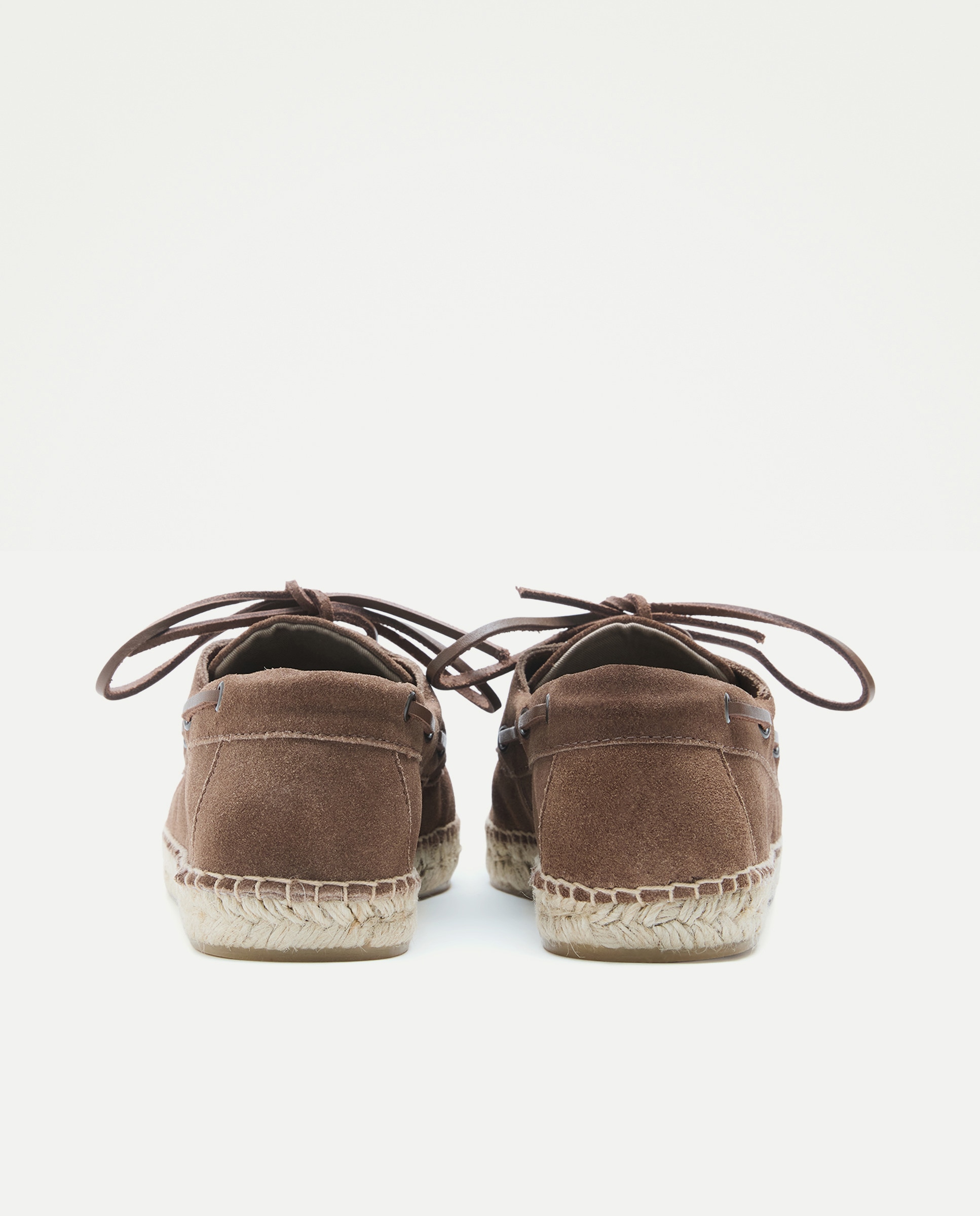 Nautico cordones de hombre de serraje con piso de yute Visón oscuro-3