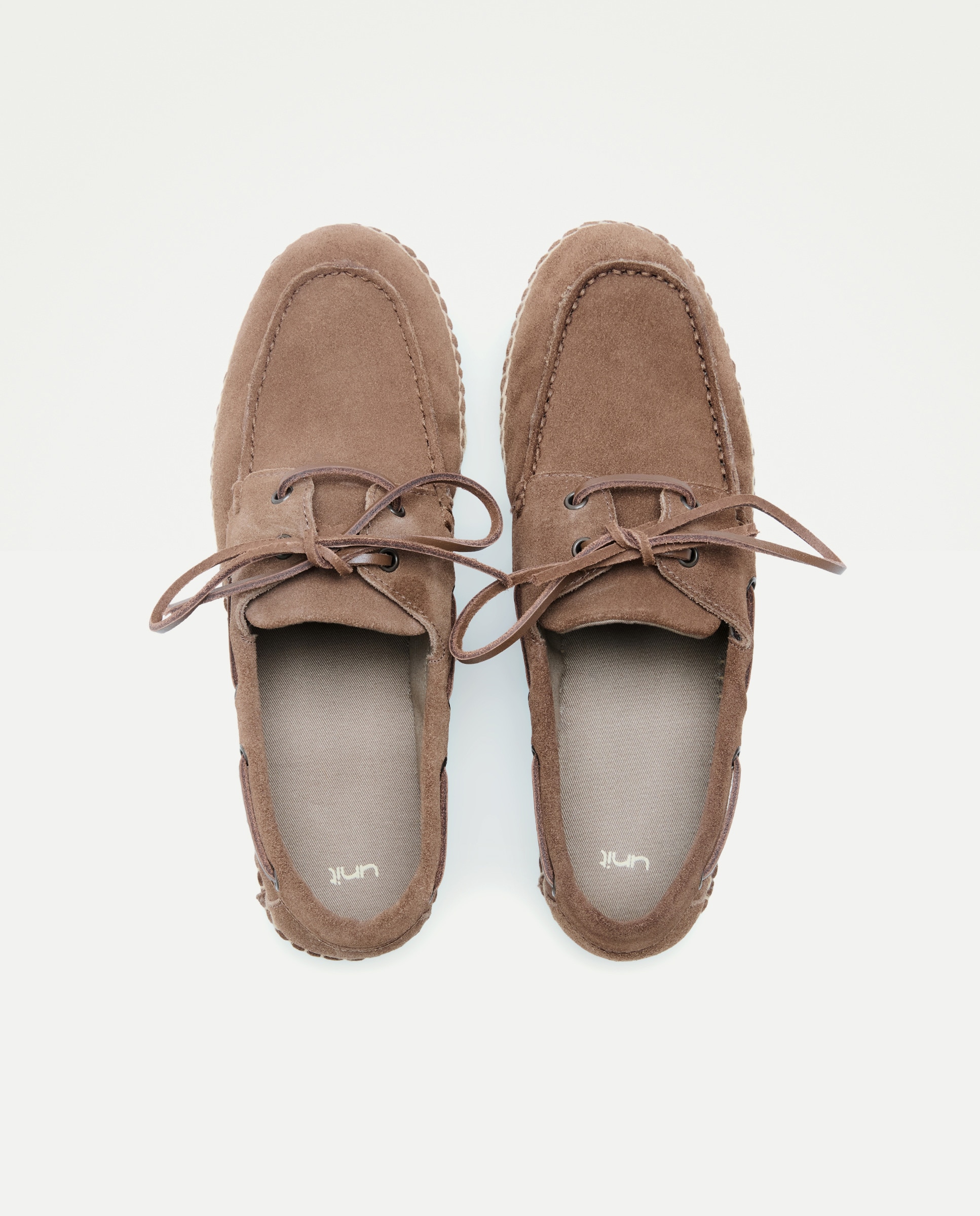 Nautico cordones de hombre de serraje con piso de yute Visón oscuro-4
