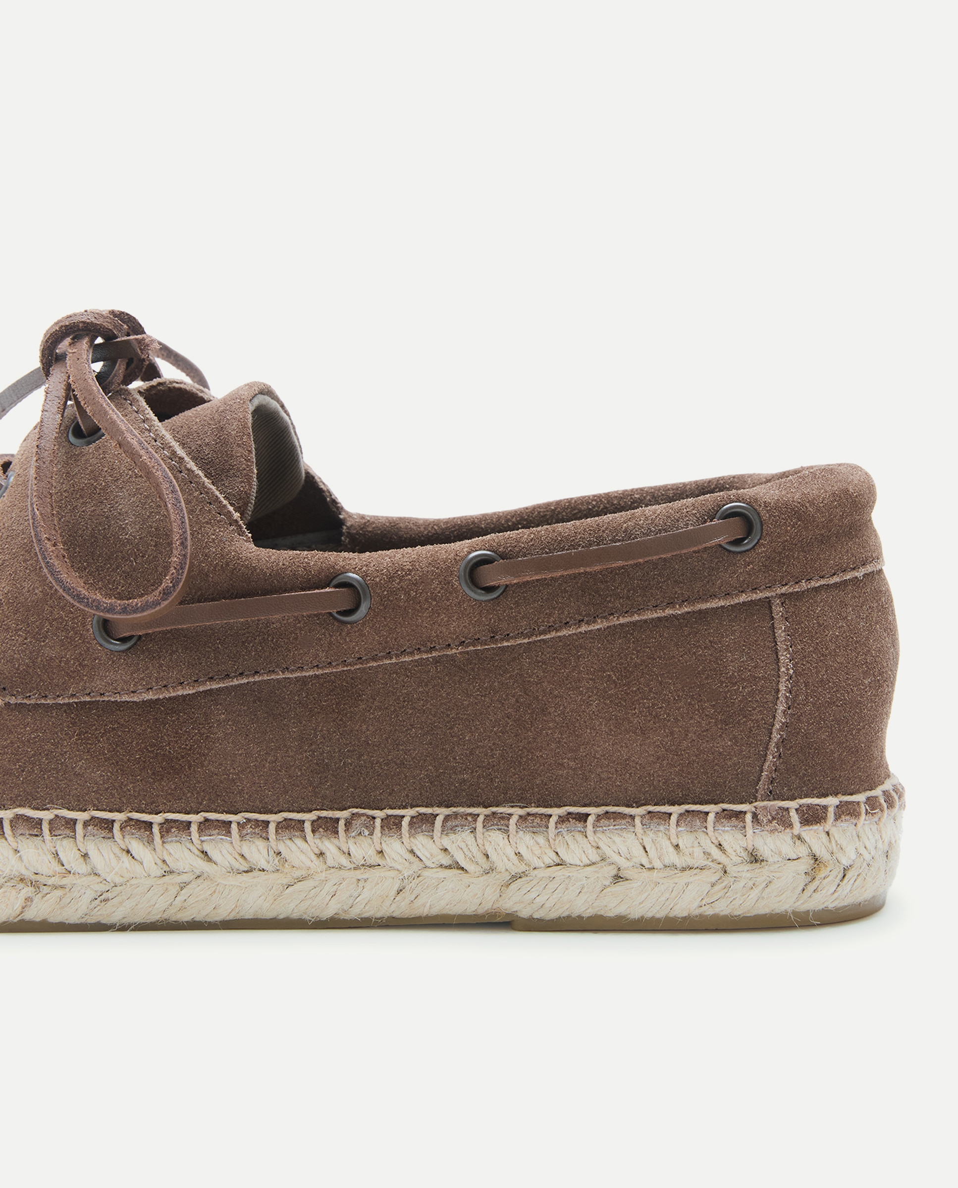 Nautico cordones de hombre de serraje con piso de yute Visón oscuro-5
