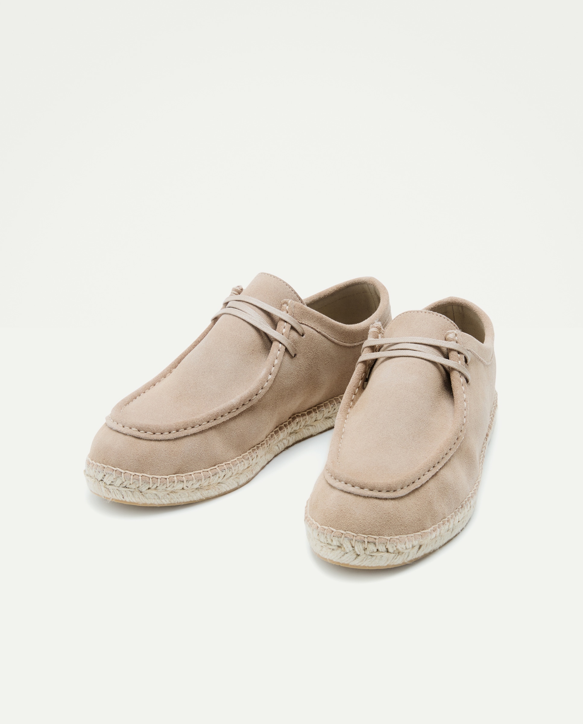 Wallaby cordones de hombre de serraje con piso de yute Tostado-2