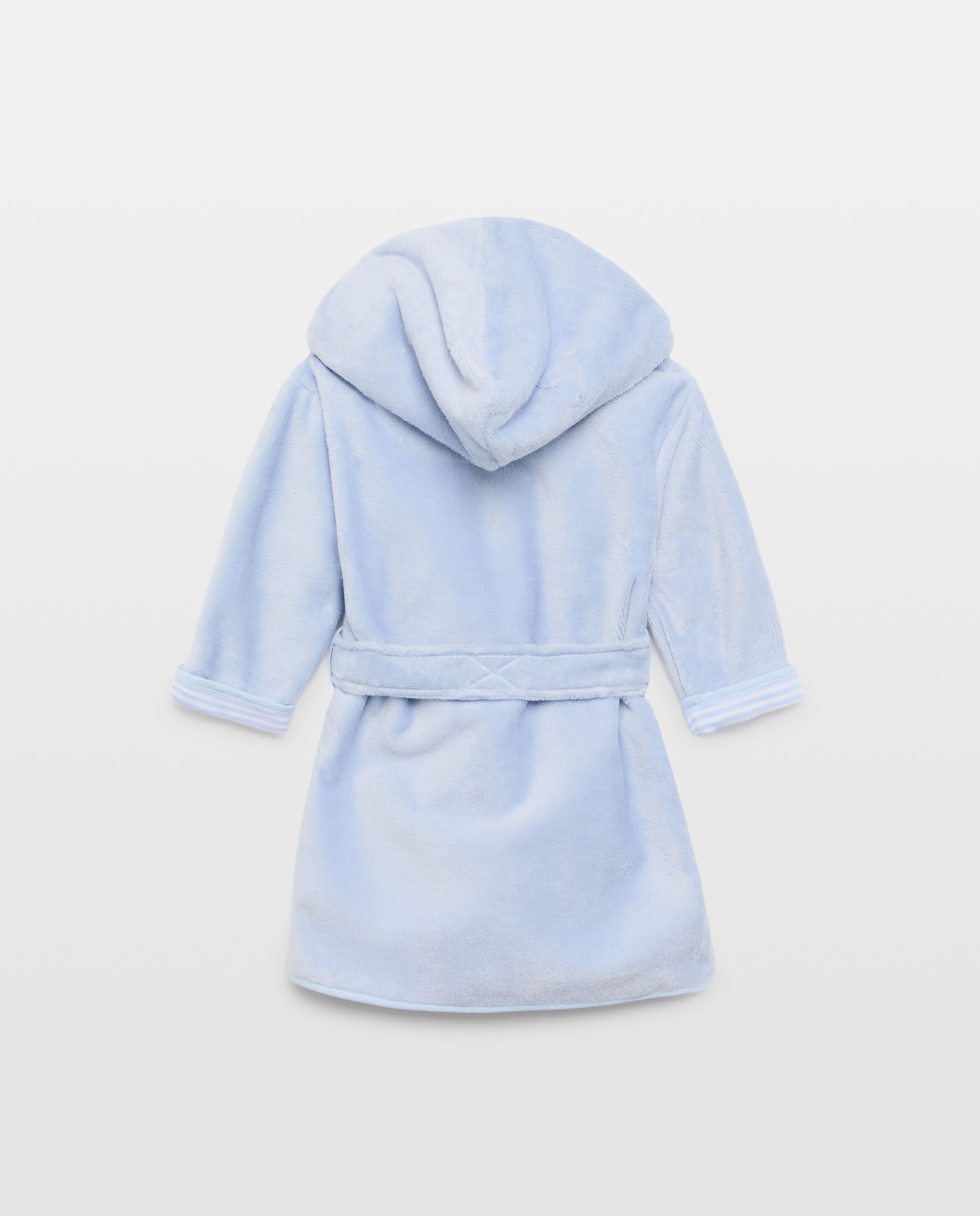 Roupão de Banho com Capuz às Riscas no Interior - Azul Cotton Juice 400 Azul-2
