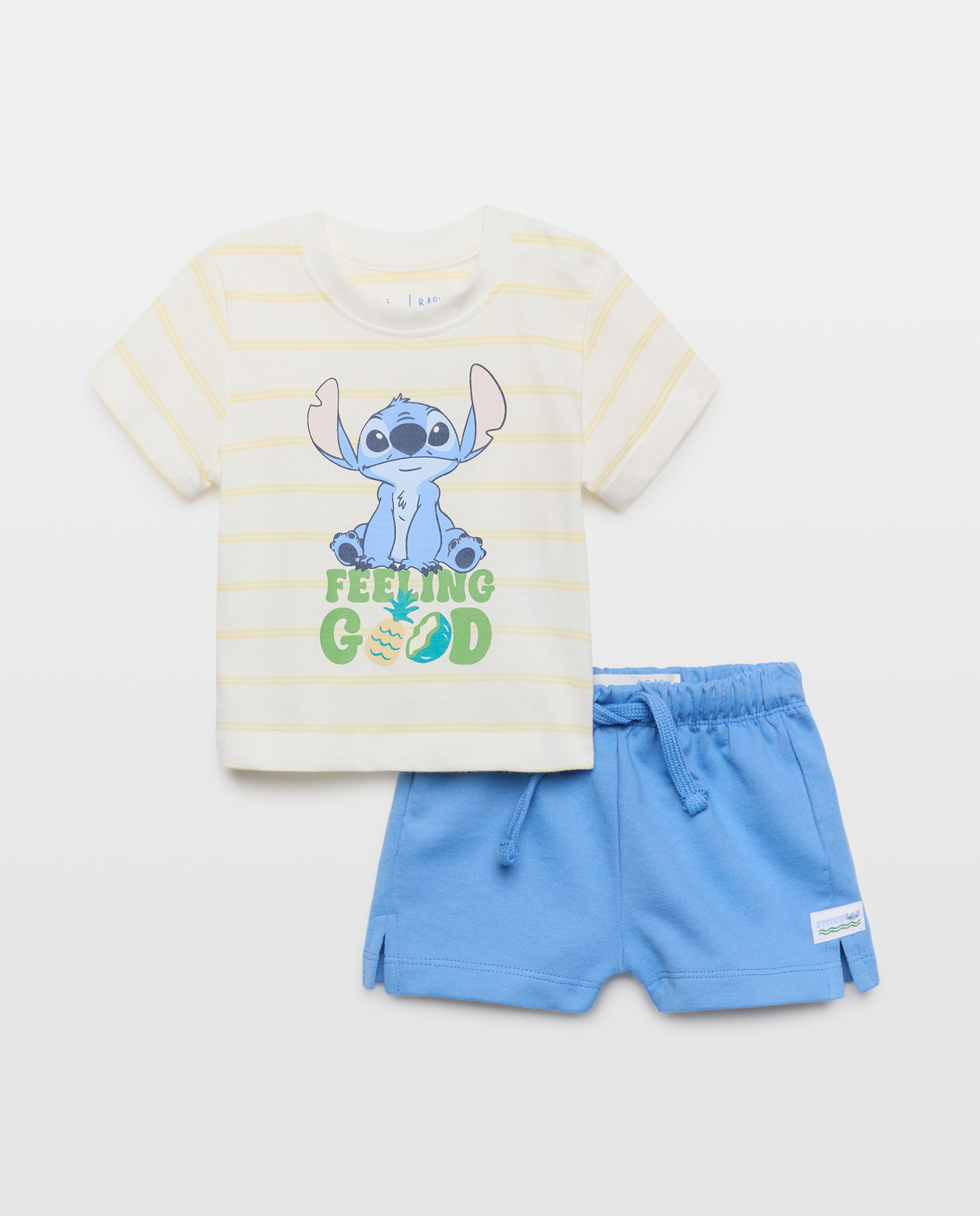 Imagem 0 de Conjunto de 2 Peças de Bebé com Manga Curta e Estampado Stitch