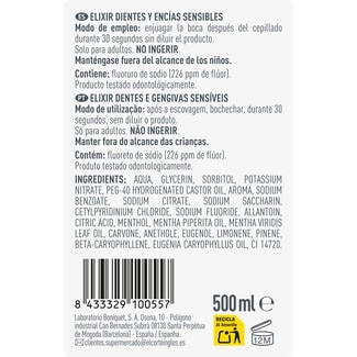 elixir dientes y encías sensibles sin alcohol frasco 500 ml - Veckia
