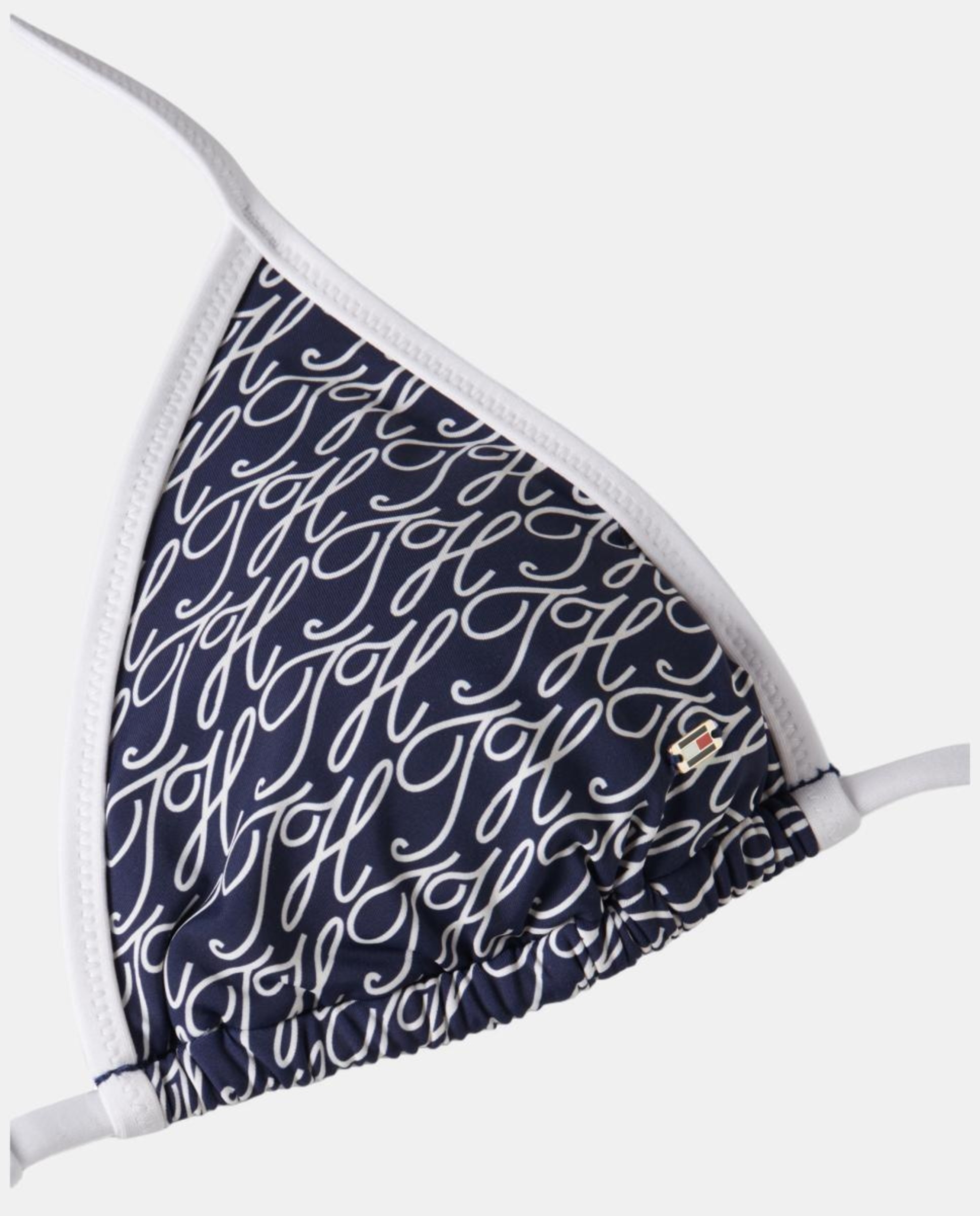 Top de Biquíni Triangular com Monograma e Tiras Ajustáveis Azul-marinho-6