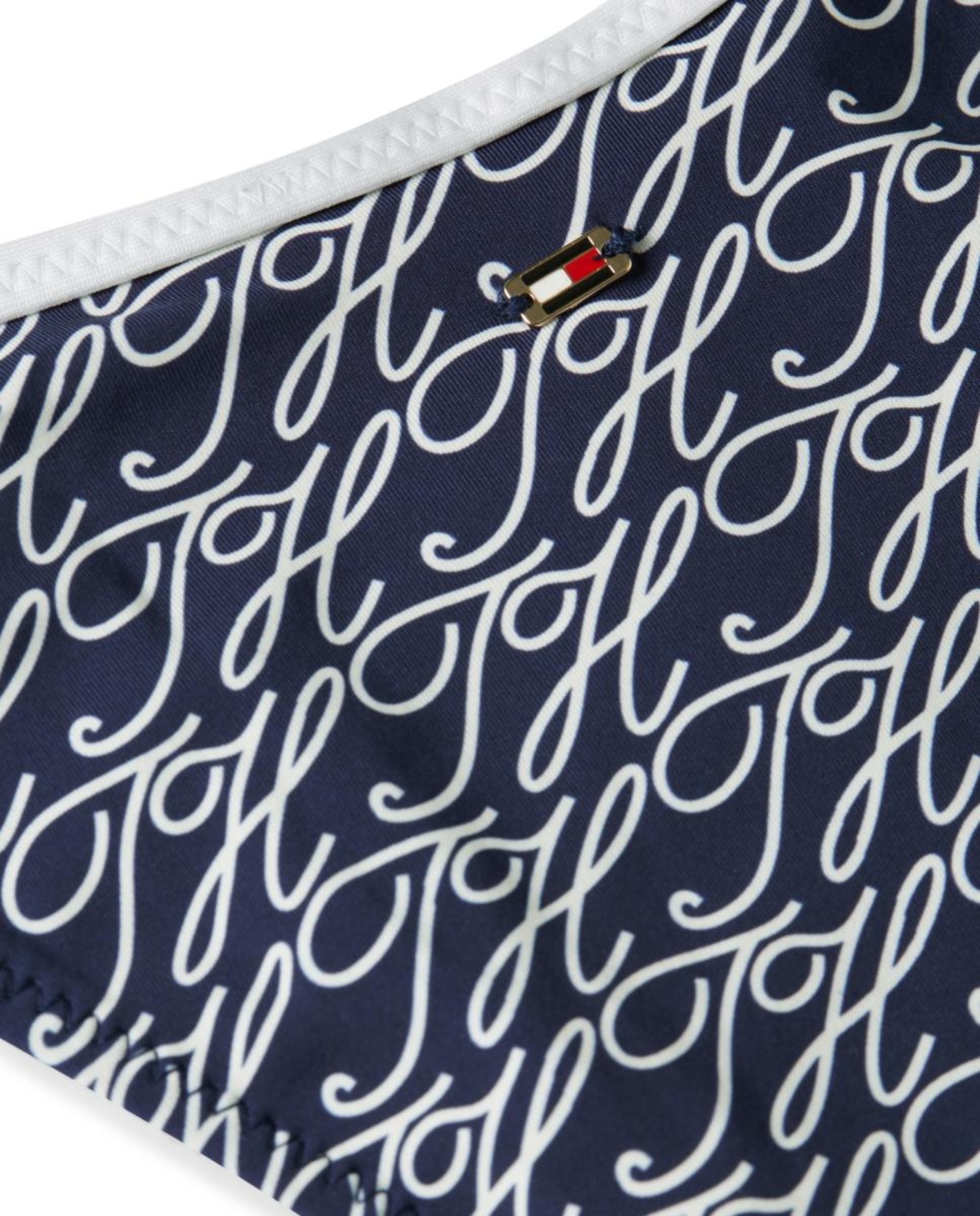 Tanga com Monograma e Laços Laterais Ajustáveis Azul-marinho-5