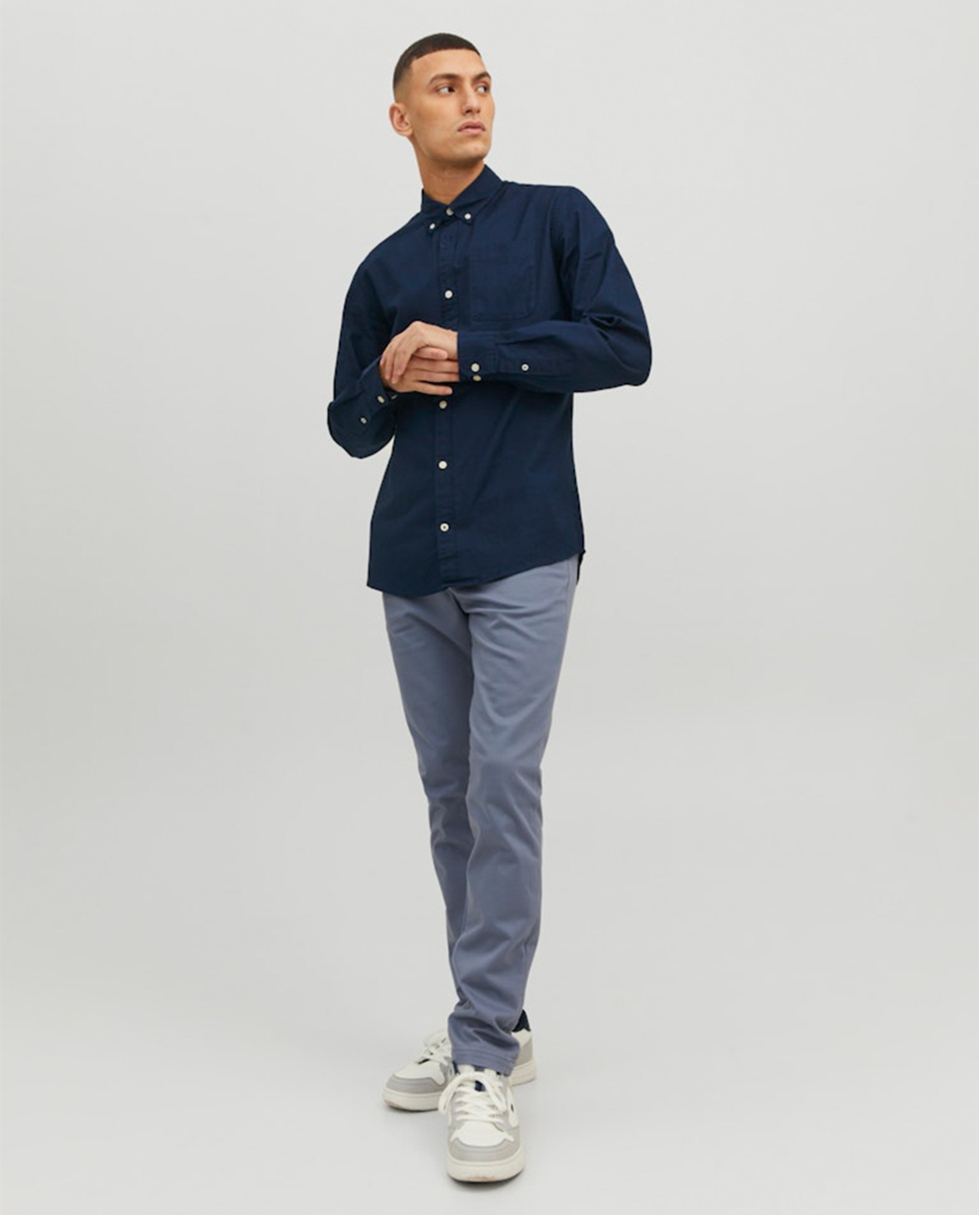 Camisa Oxford em Algodão BCI Slim Lisa Azul-marinho-7