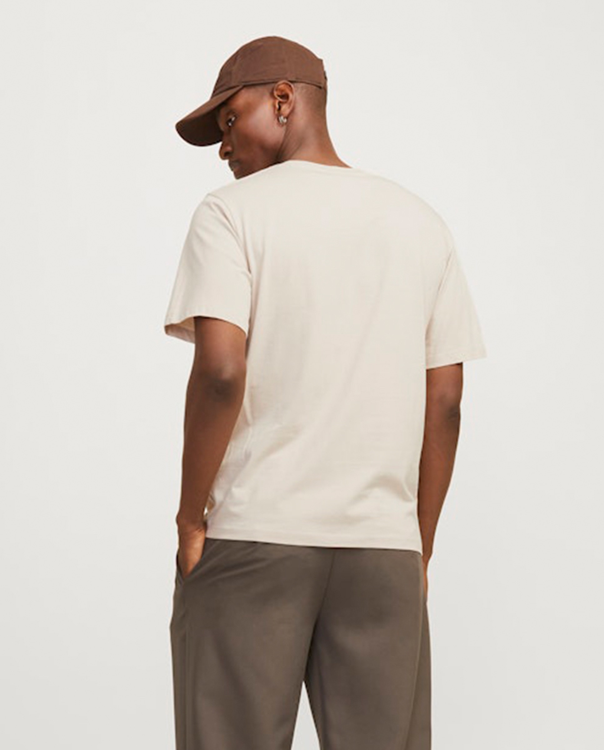 T-shirt de Manga Curta Creme-2