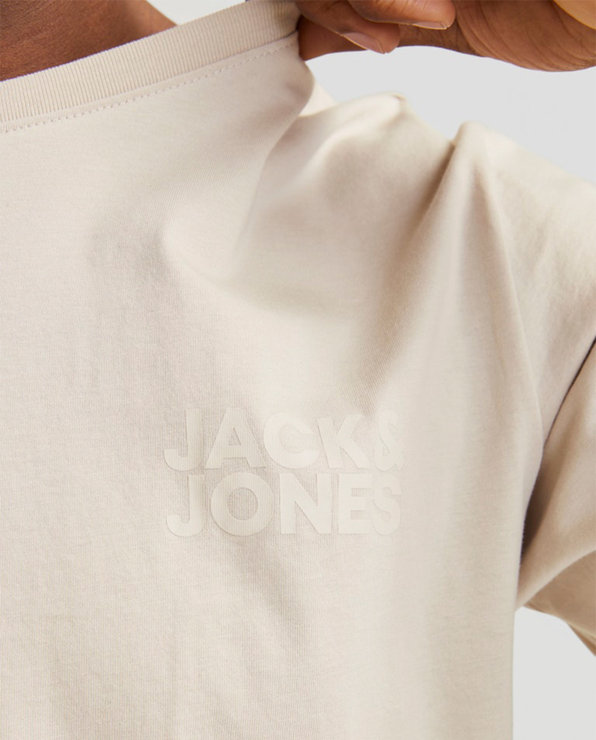 T-shirt de Manga Curta Creme-5