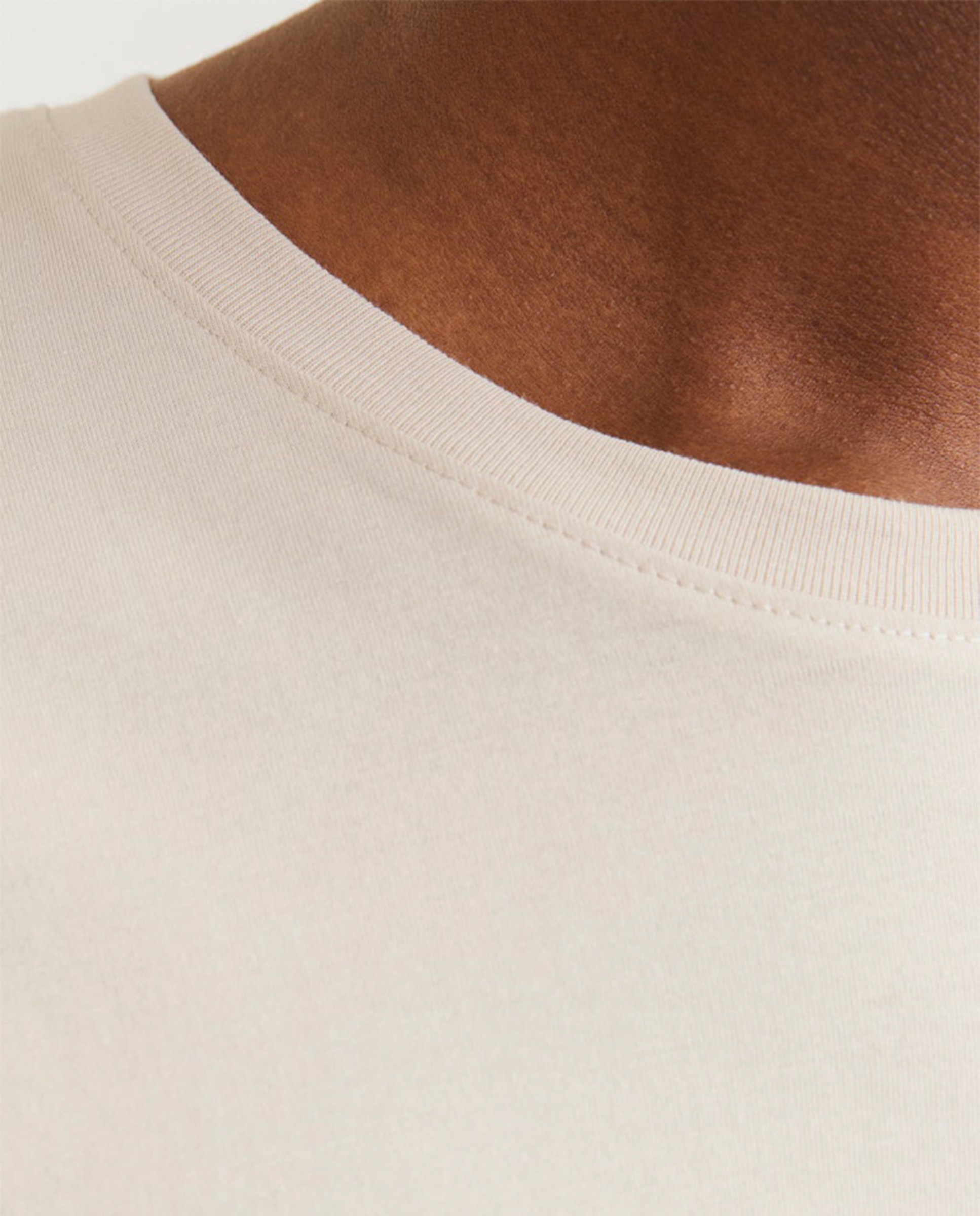 T-shirt de Manga Curta Creme-4