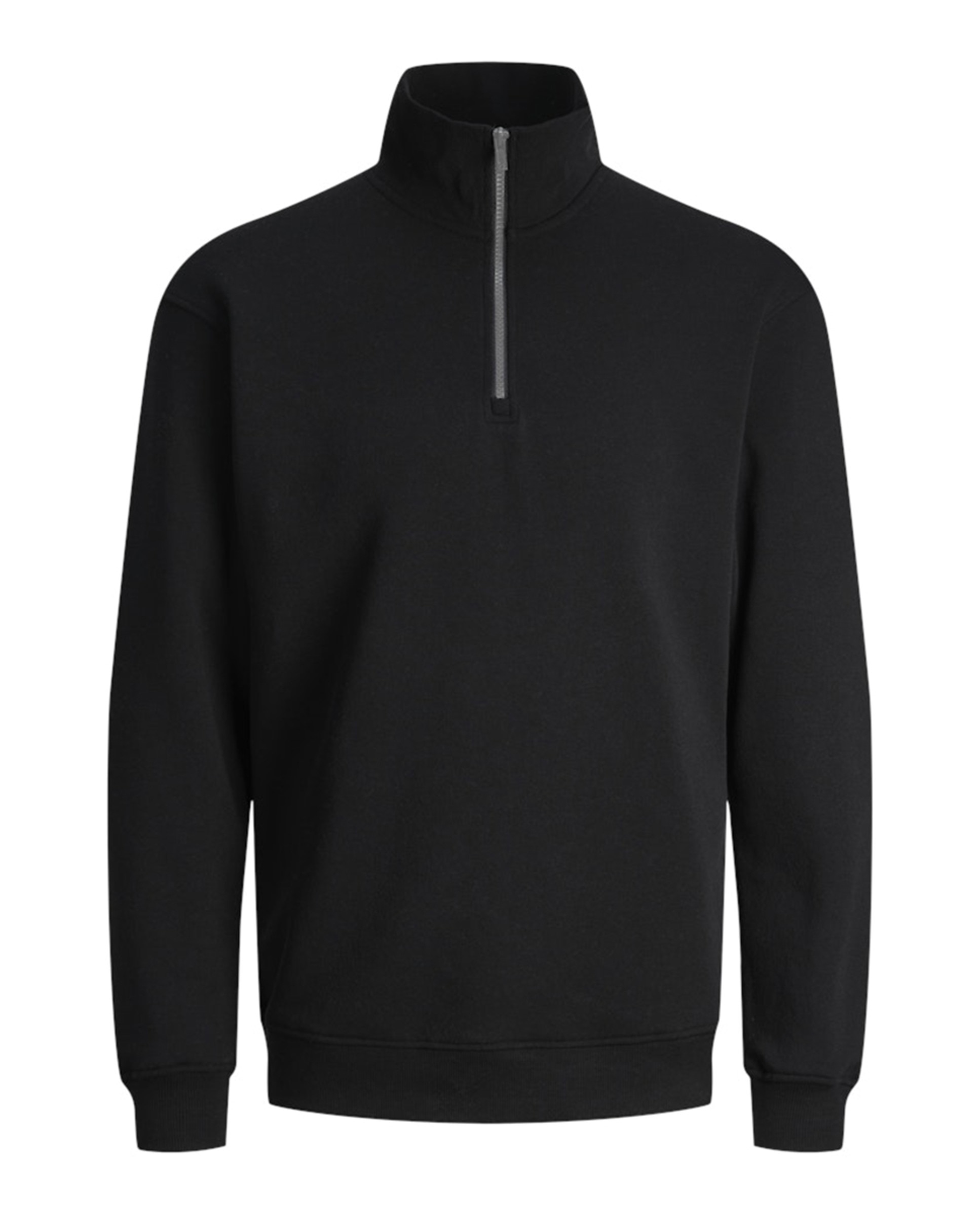 Sweatshirt com Gola Alta e Fecho de Correr Preto-6
