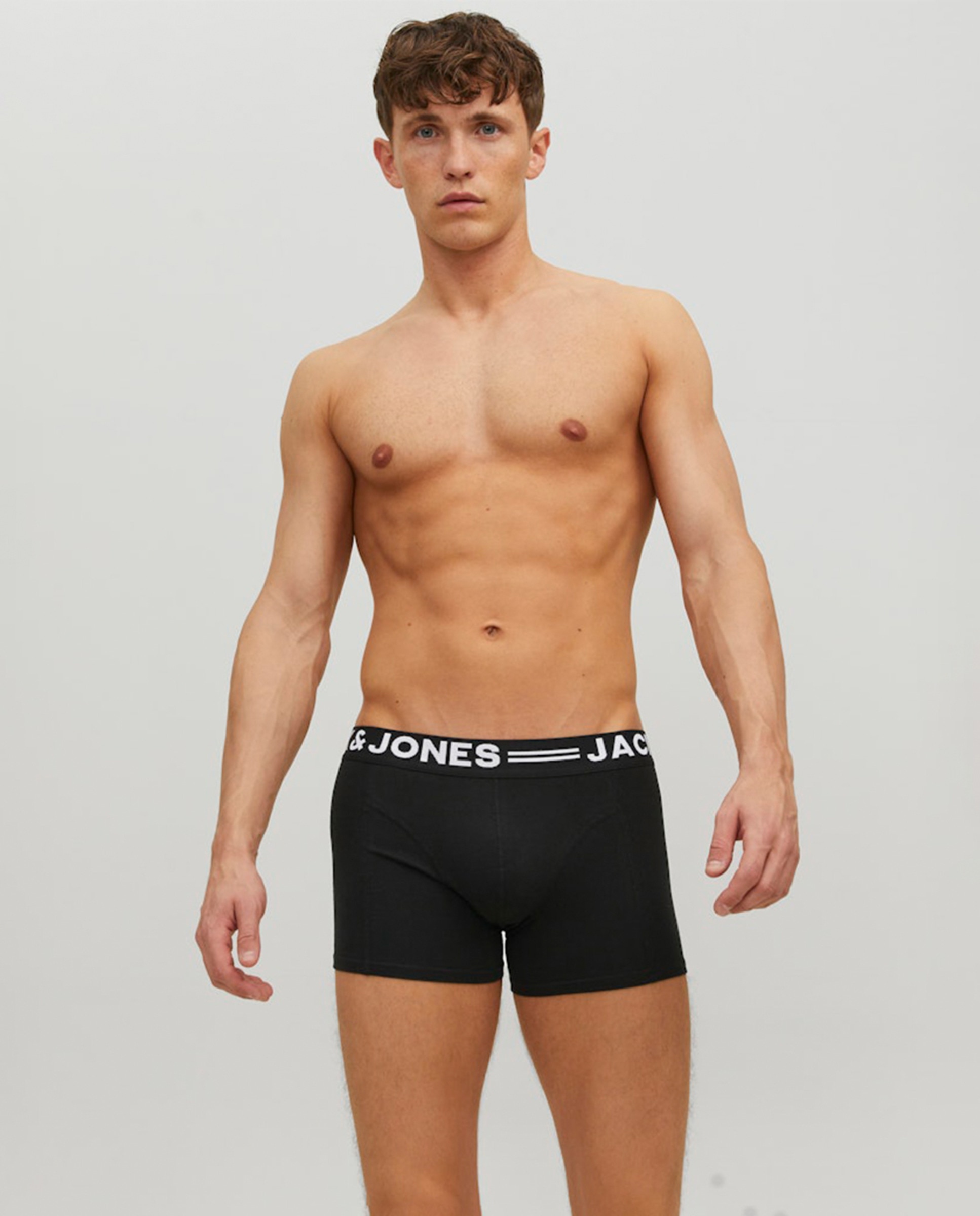 Pack de 3 boxers de malha cinzentos Preto-4