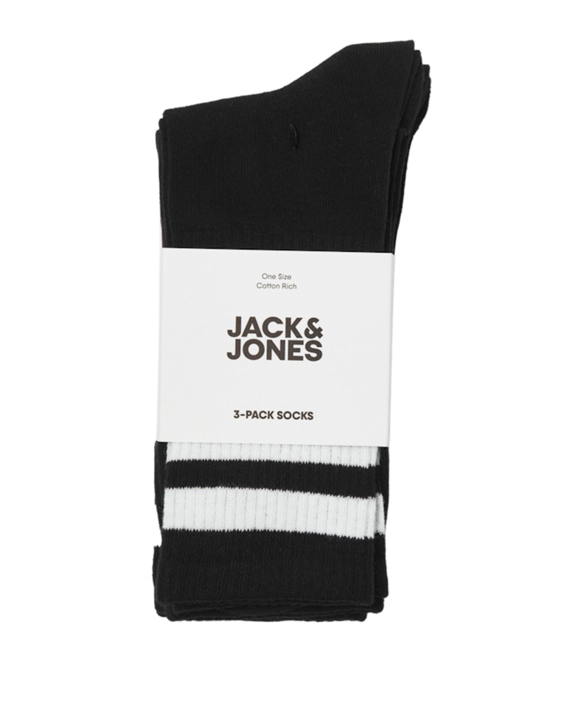 Pack de tres calcetines de hombre deportivos - Jack & Jones - Negro Negro-2