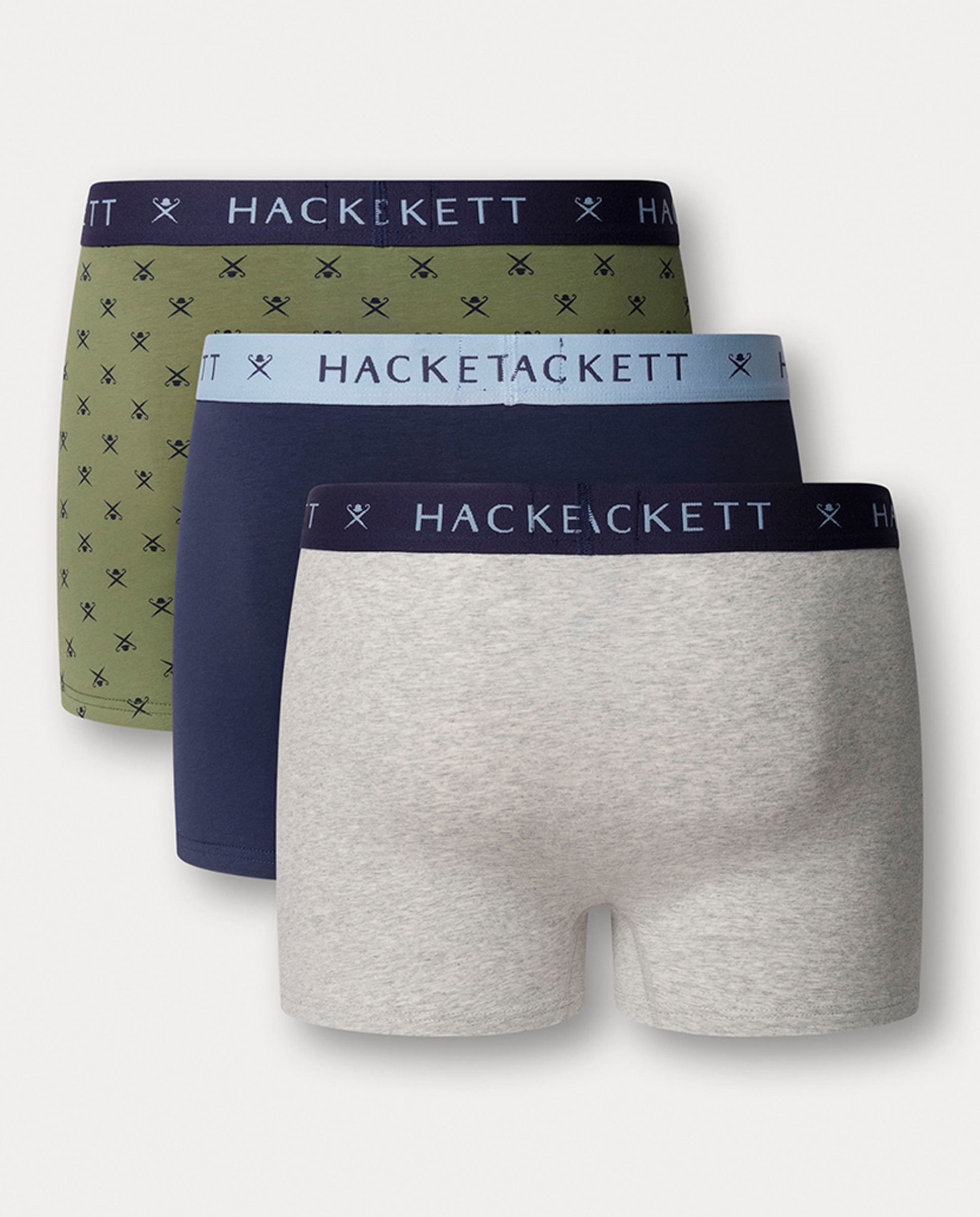 Pack de Três Boxers de Malha Combinados Verde-3