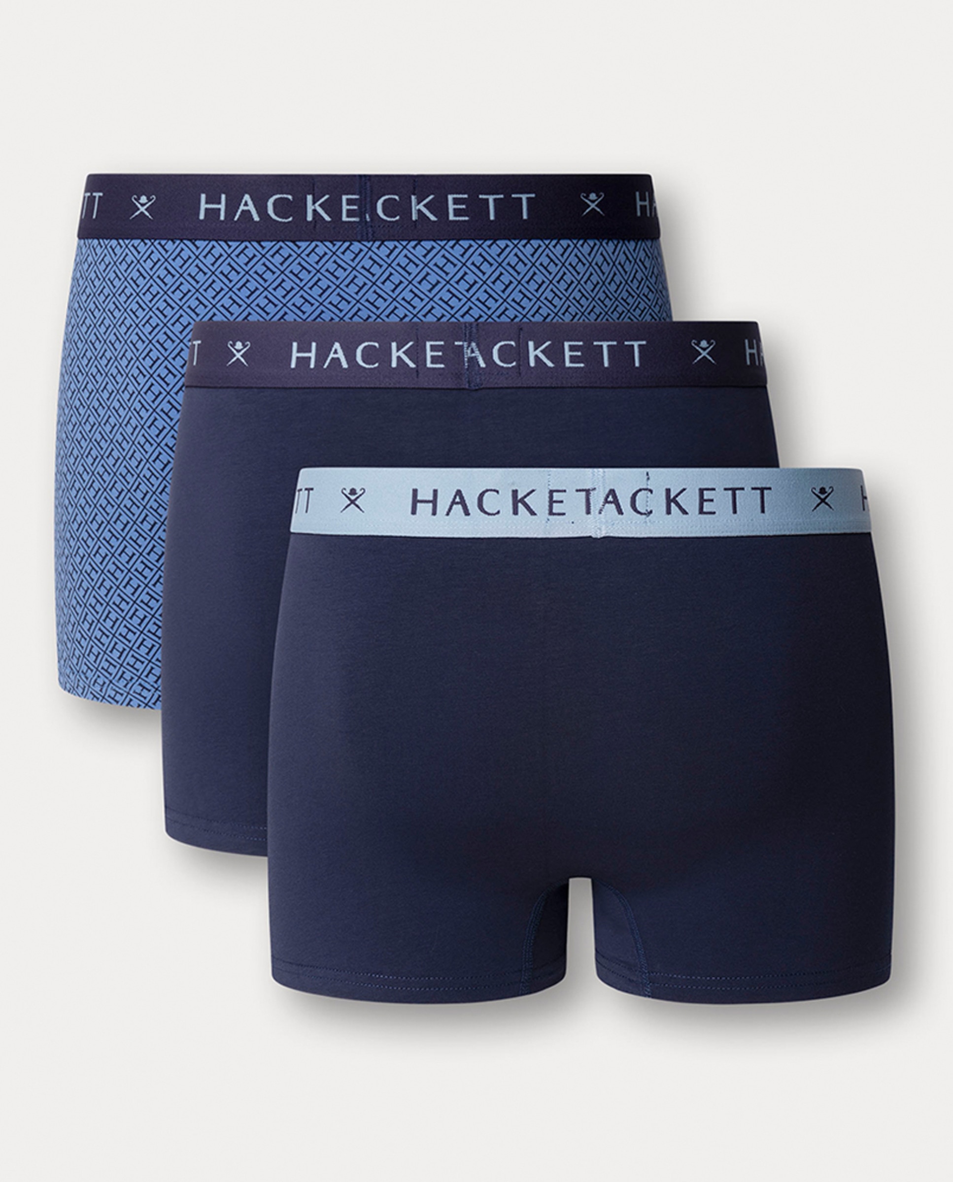 Pack de Três Boxers de Malha Combinados Azul-2
