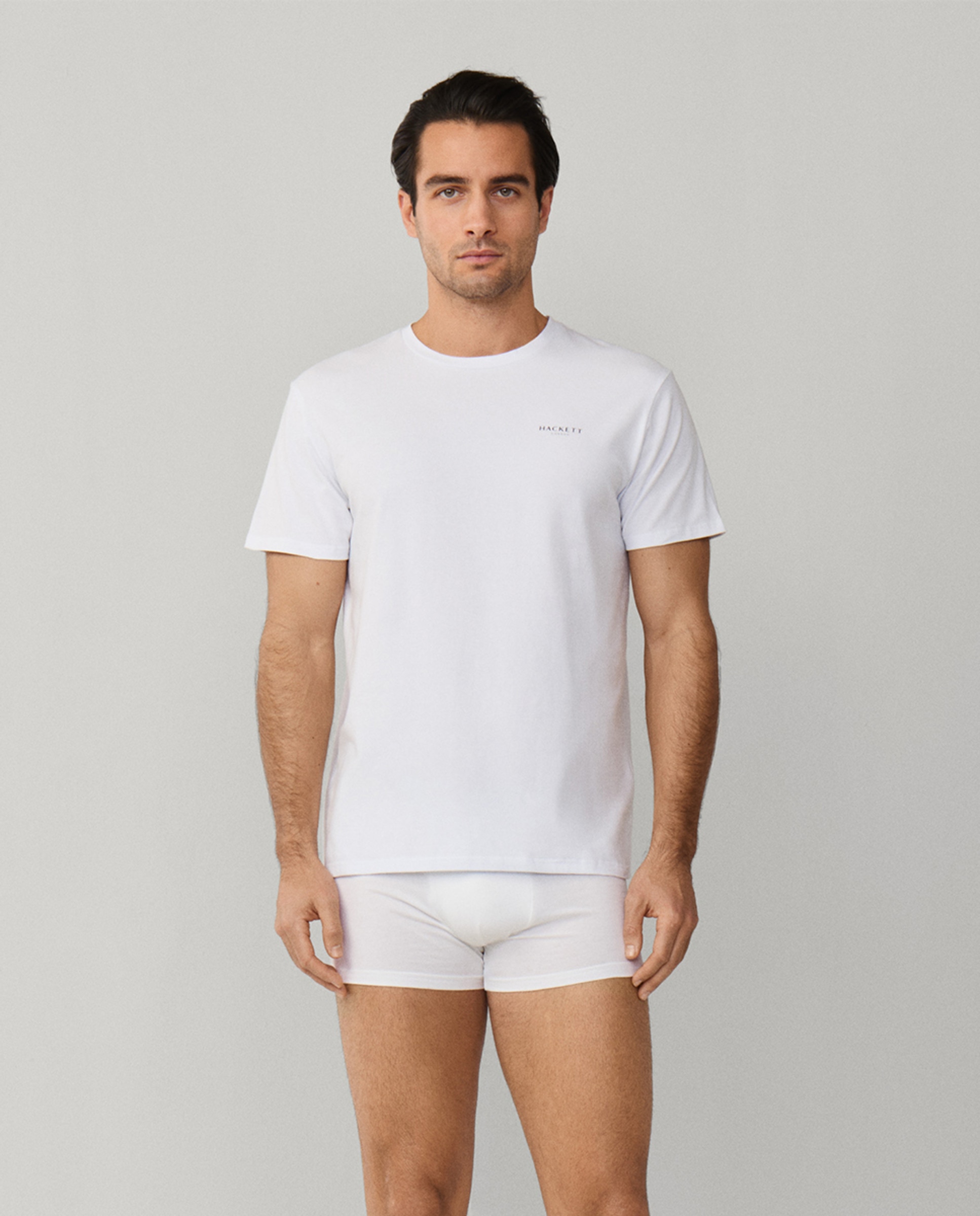 T-shirt de Manga Curta em Algodão com Logótipo da Marca no Peito Branco-8