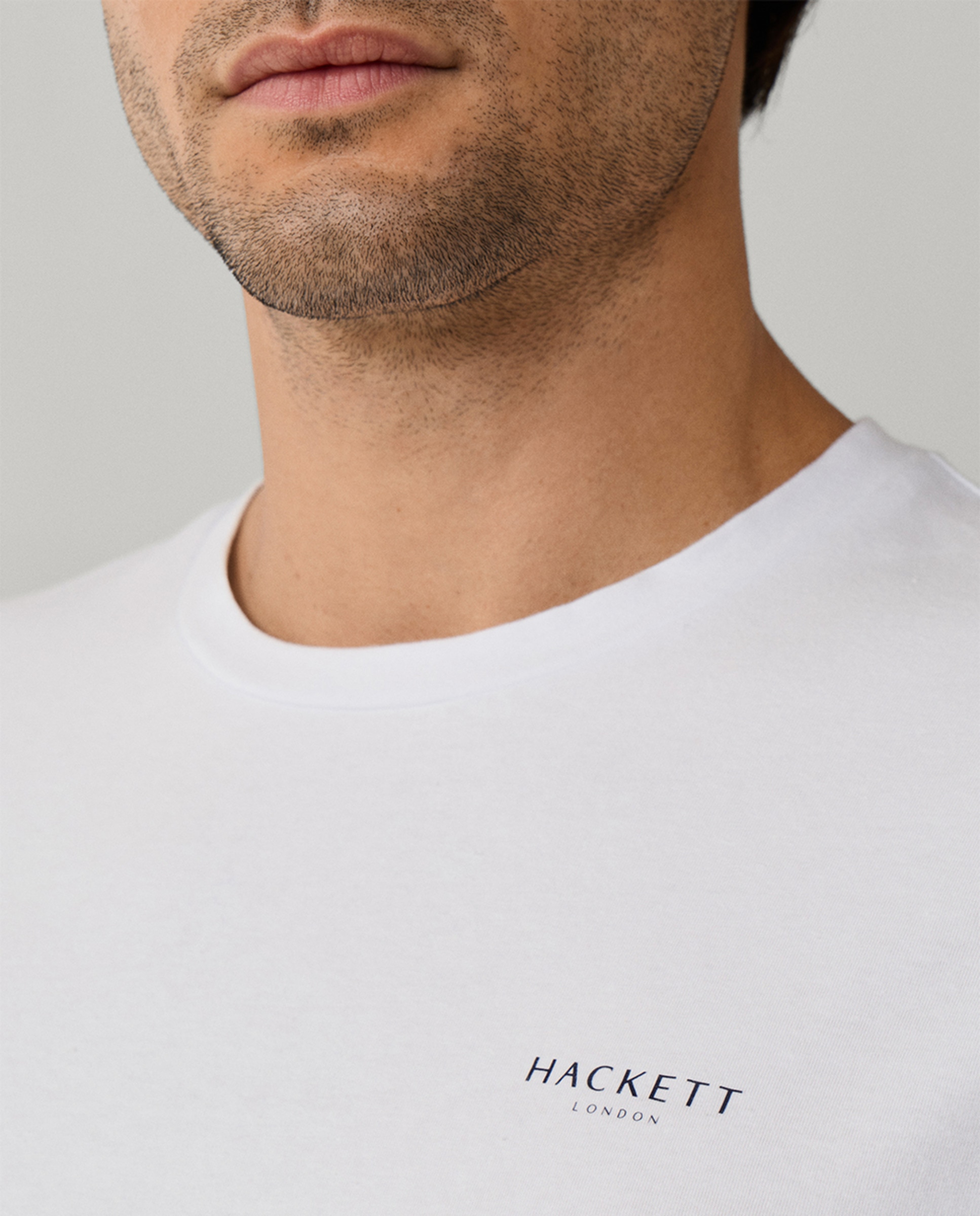 T-shirt de Manga Curta em Algodão com Logótipo da Marca no Peito Branco-5