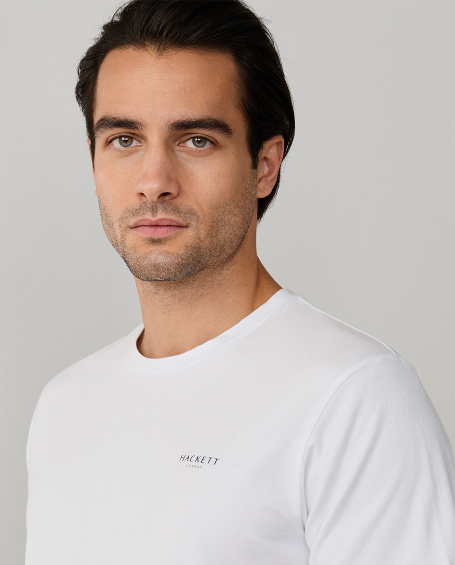T-shirt de Manga Curta em Algodão com Logótipo da Marca no Peito Branco-3