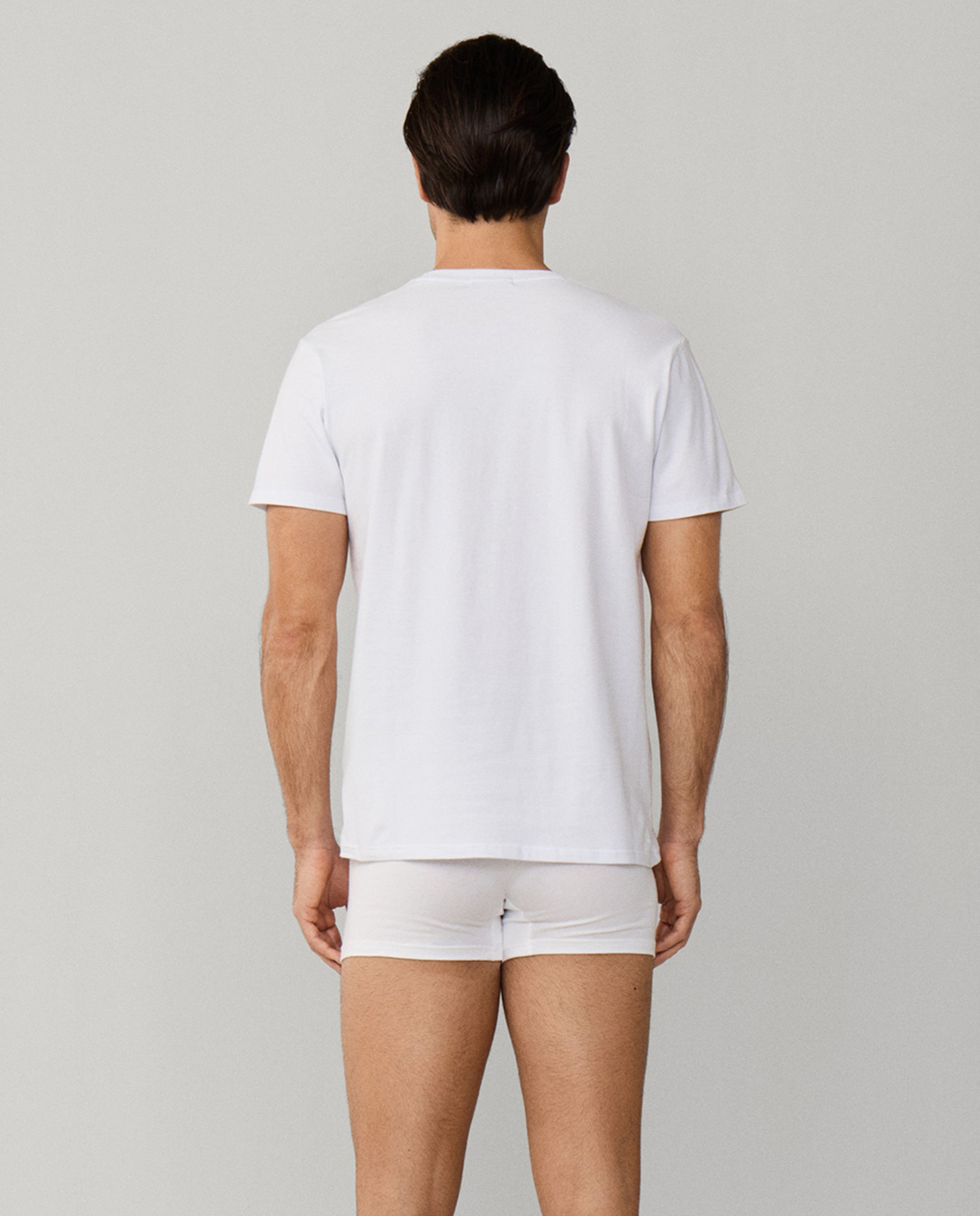 T-shirt de Manga Curta em Algodão com Logótipo da Marca no Peito Branco-2