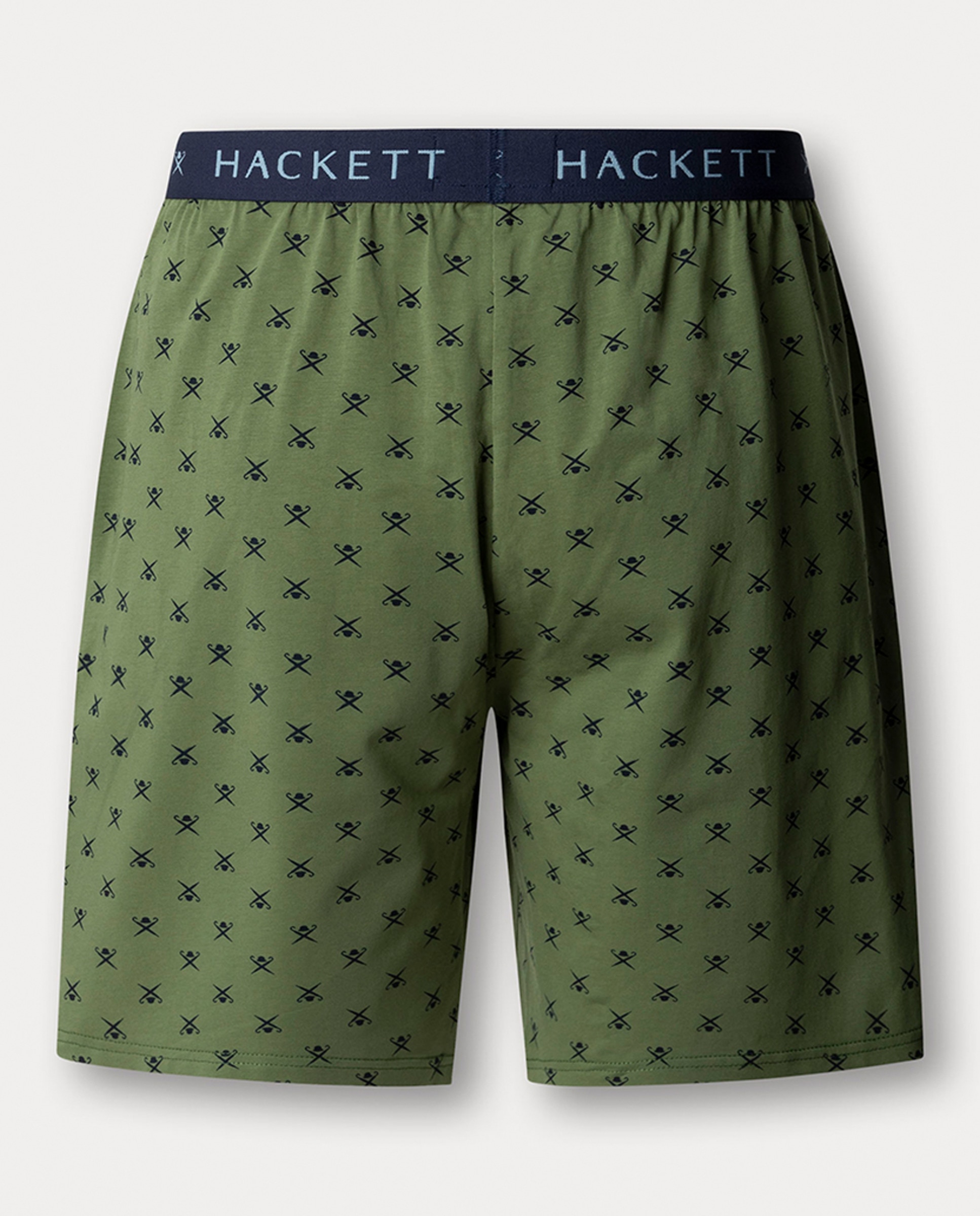 Calções de Malha de Algodão com Estampado Verde-2