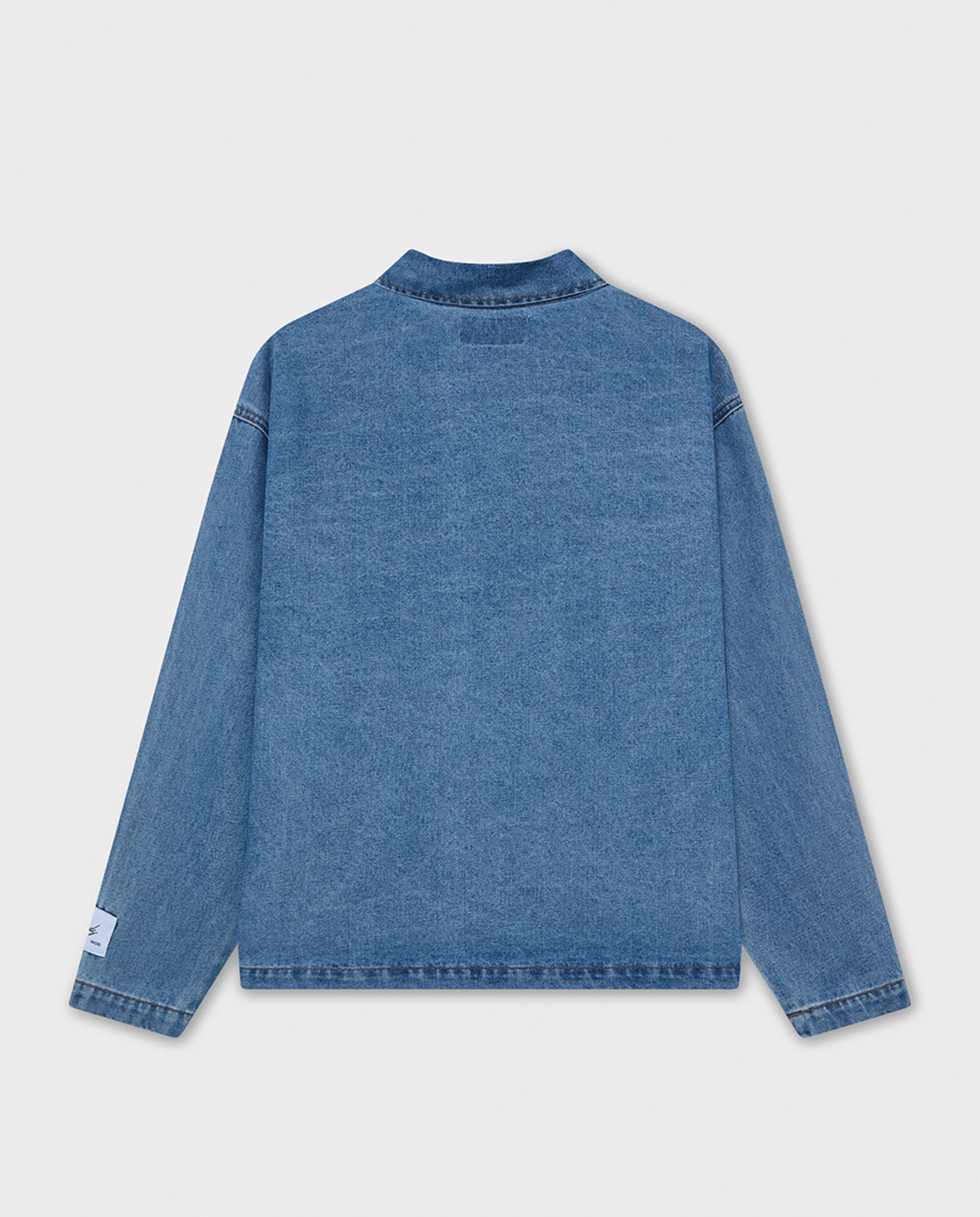 Polo de Ganga com Manga Comprida Azul-2