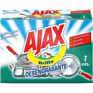 estropajo brillo jabonoso desengrasante caja 7 unidades - Ajax