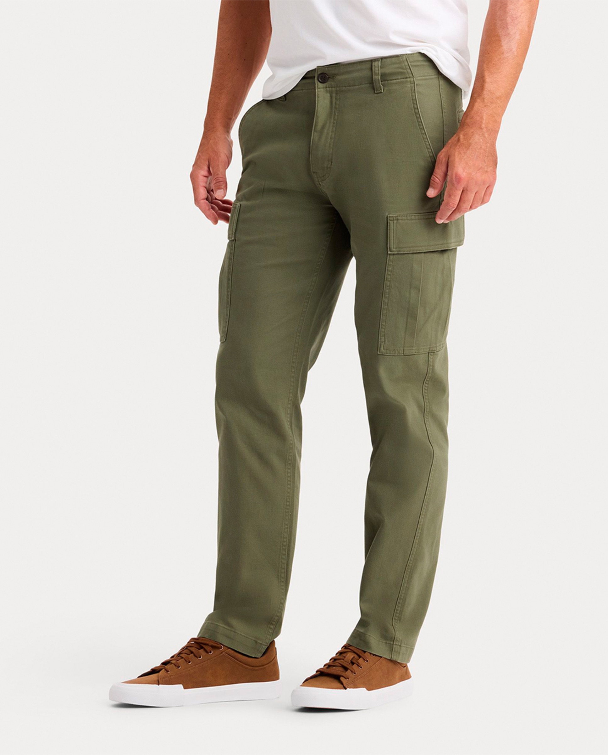 Calças Cargo Compridas Verde-militar-3