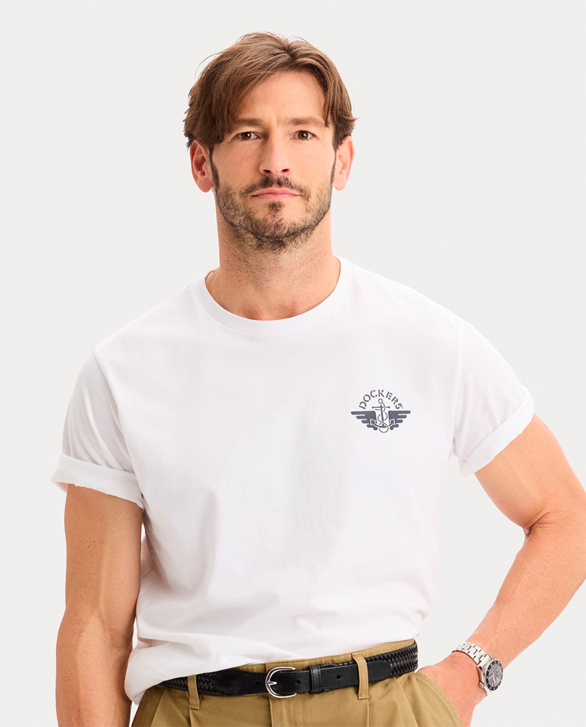 T-shirt de Manga Curta e Corte Regular Branco-3