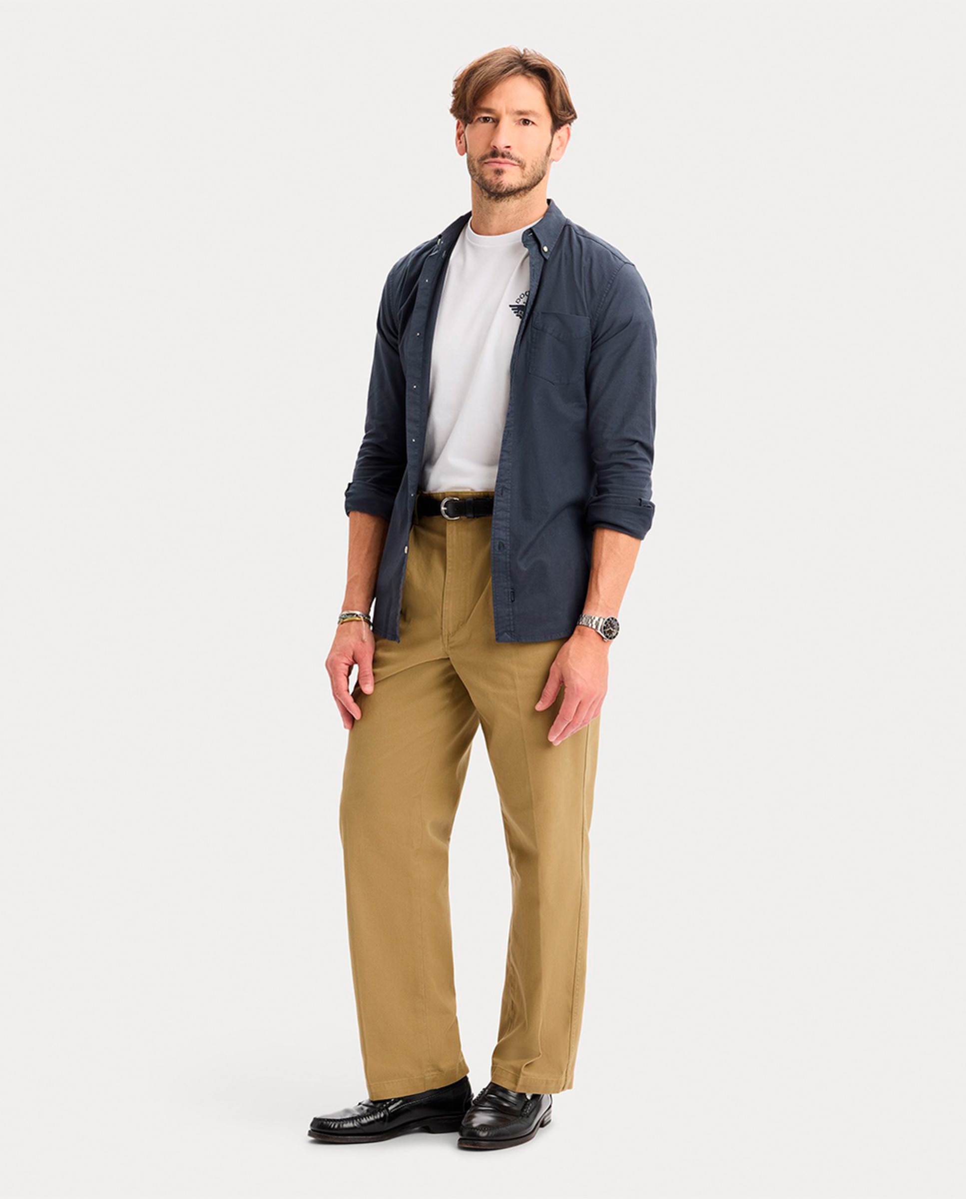 Camisa Oxford de Manga Comprida Azul-marinho-4