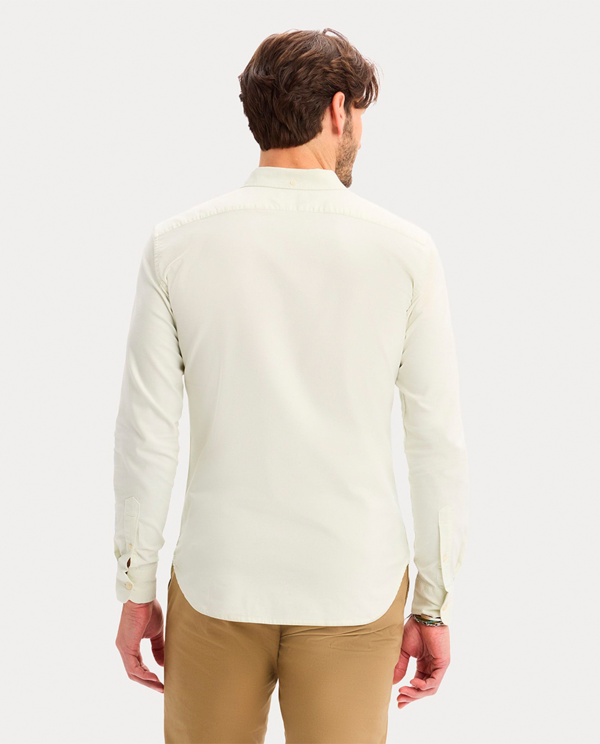 Camisa Oxford de Manga Comprida Verde-claro-2