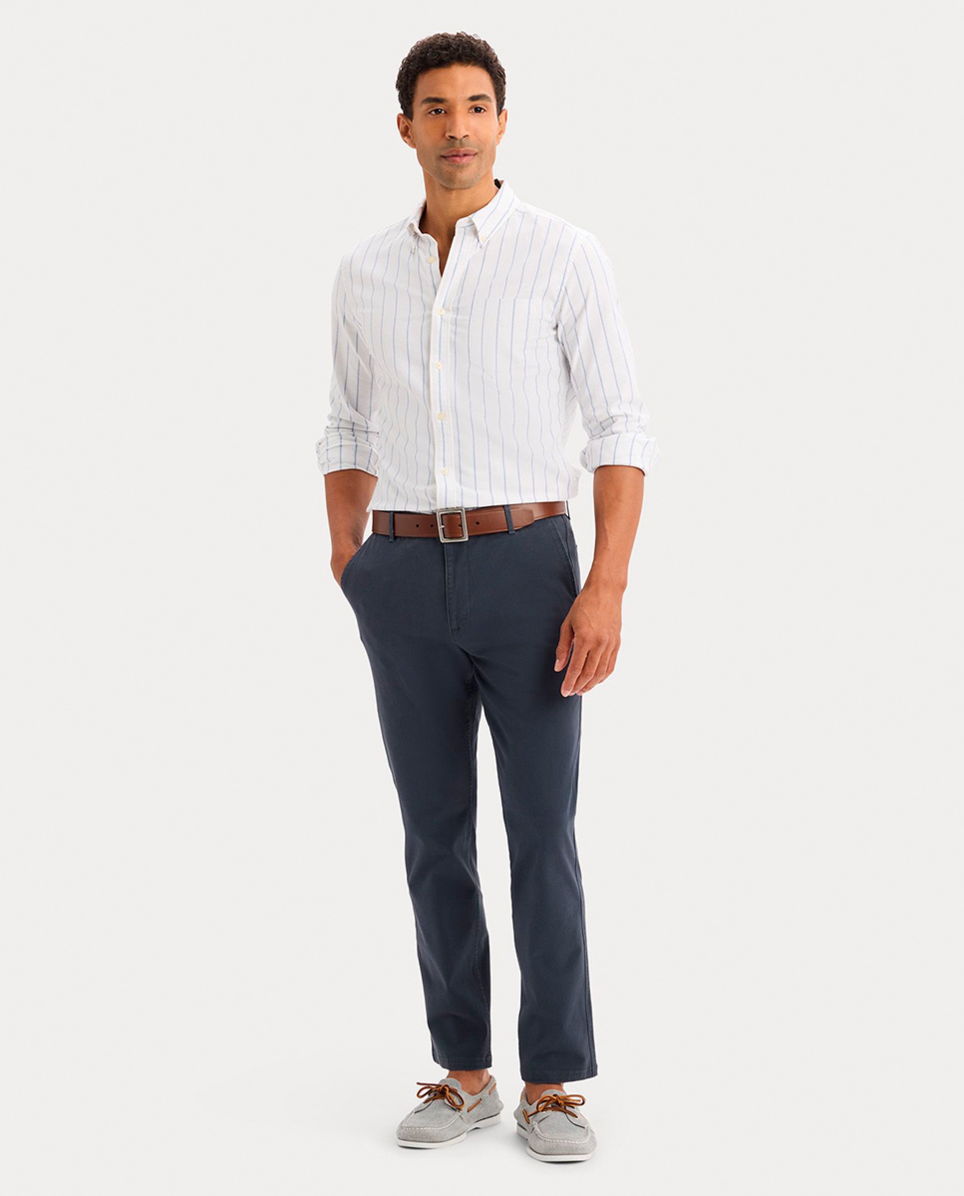 Camisa Oxford de Manga Comprida Verde-claro-4