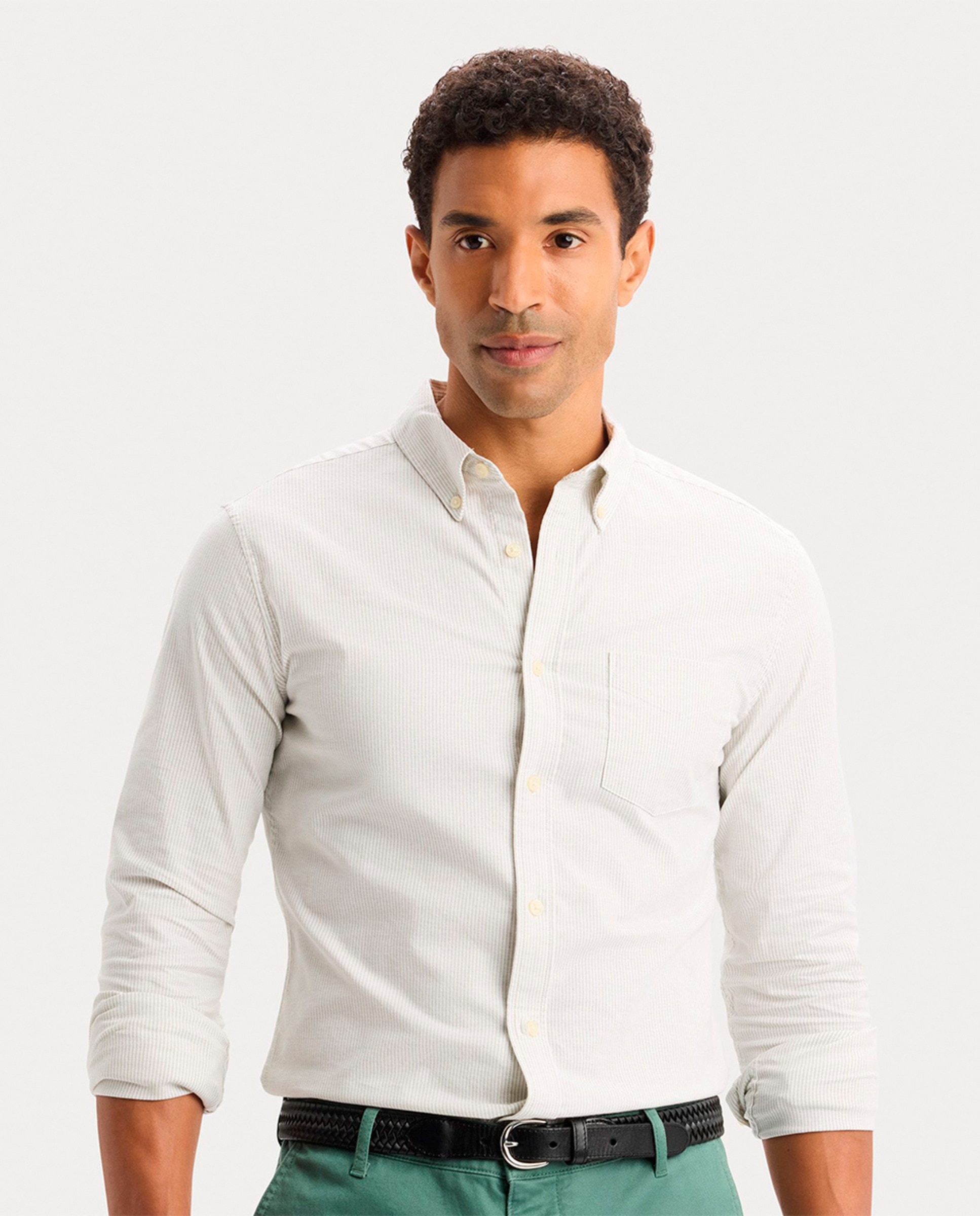 Camisa Oxford de Manga Comprida Multicolor-3
