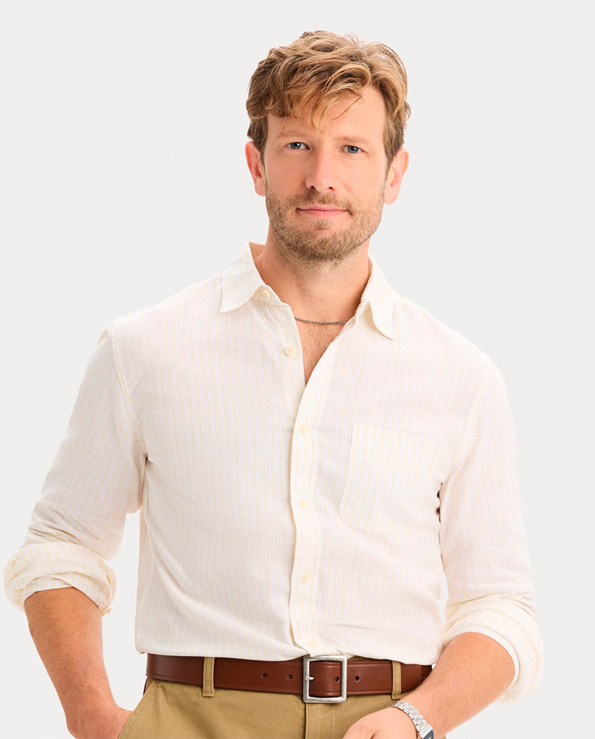 Camisa com Manga Comprida em Tecido Leve Multicolor-3