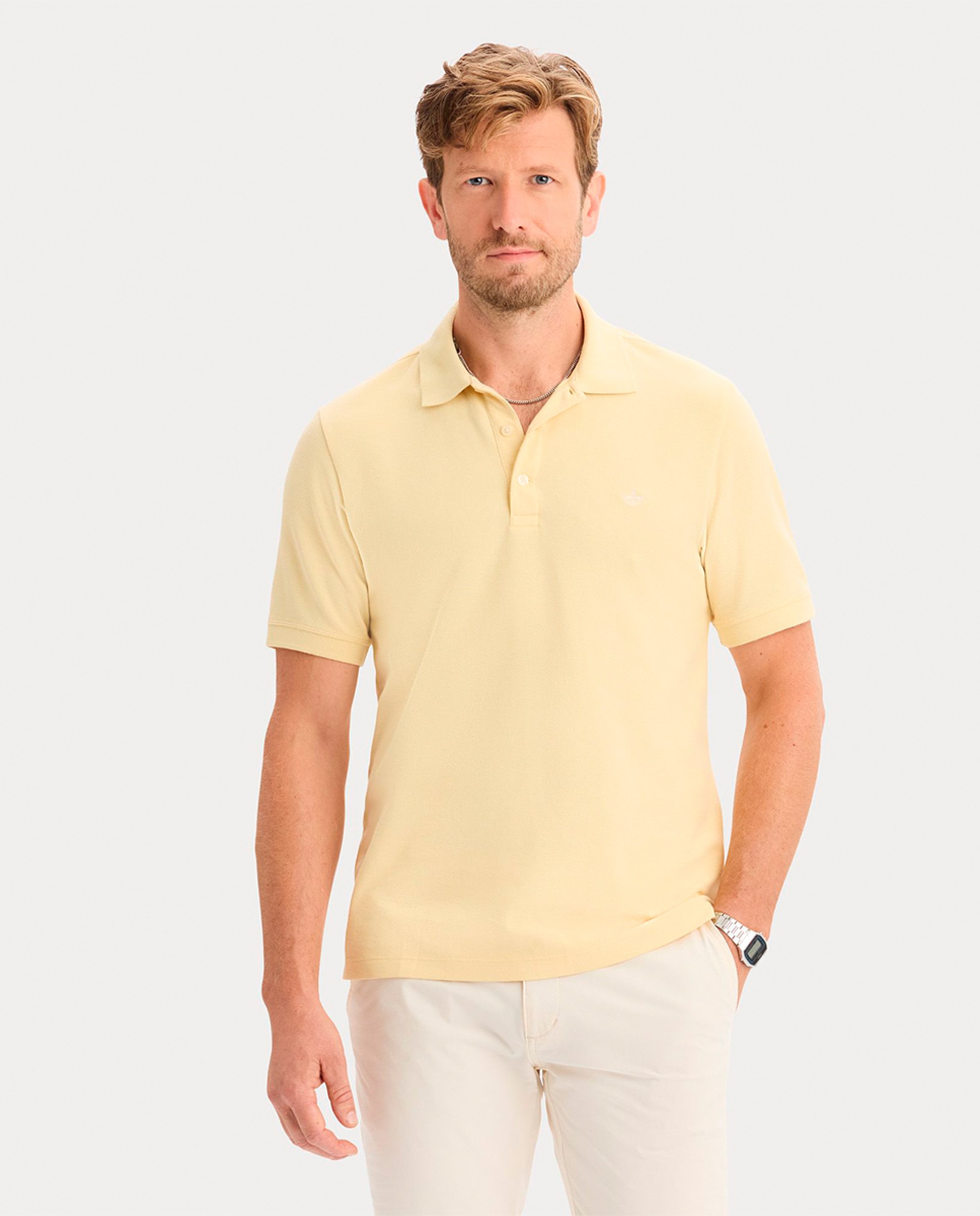 Polo de Manga Curta e Tecnologia Coolmax Amarelo-1