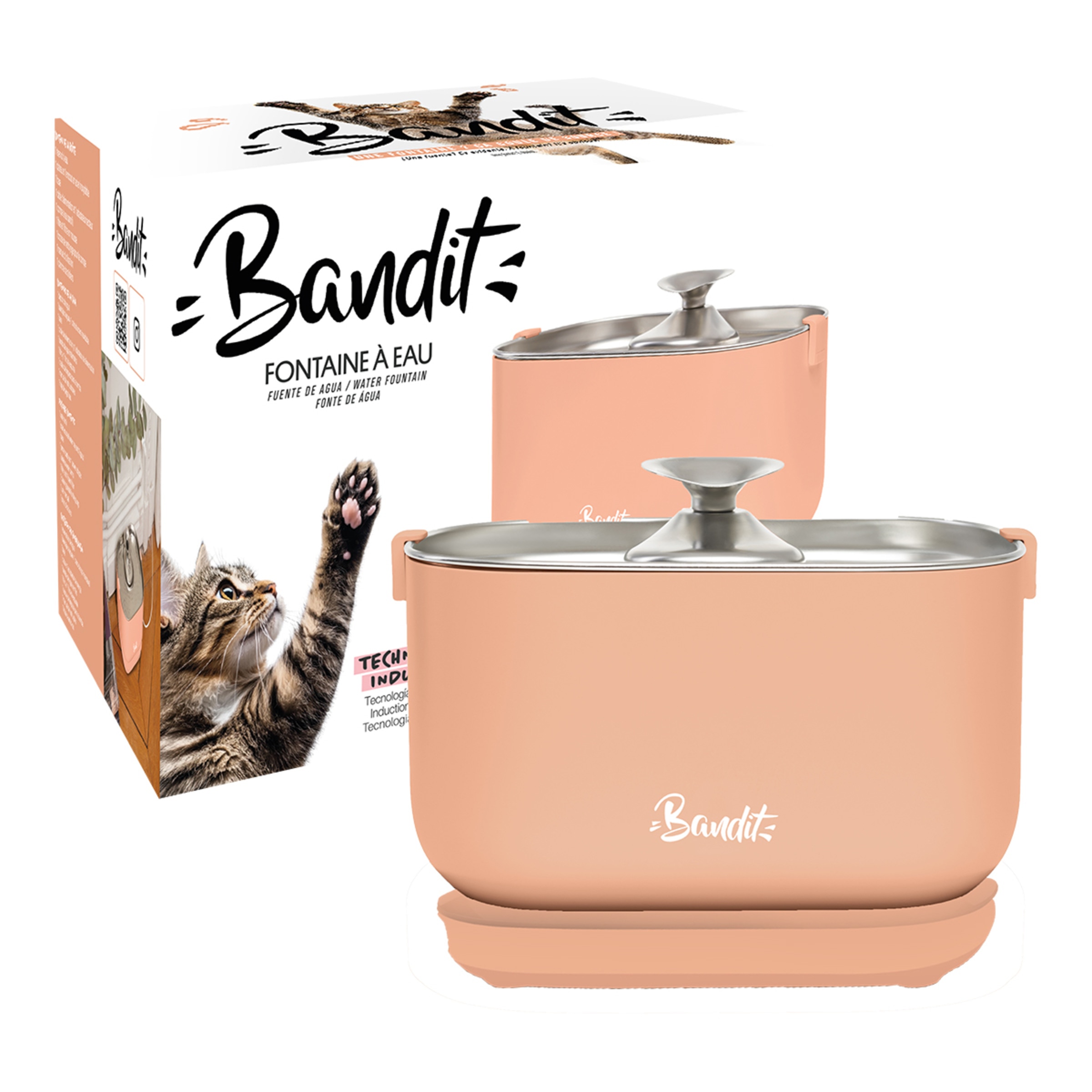 Imagen 0 de Fuente de agua eléctrica con cable para gatos y perros pequeños Bandit
