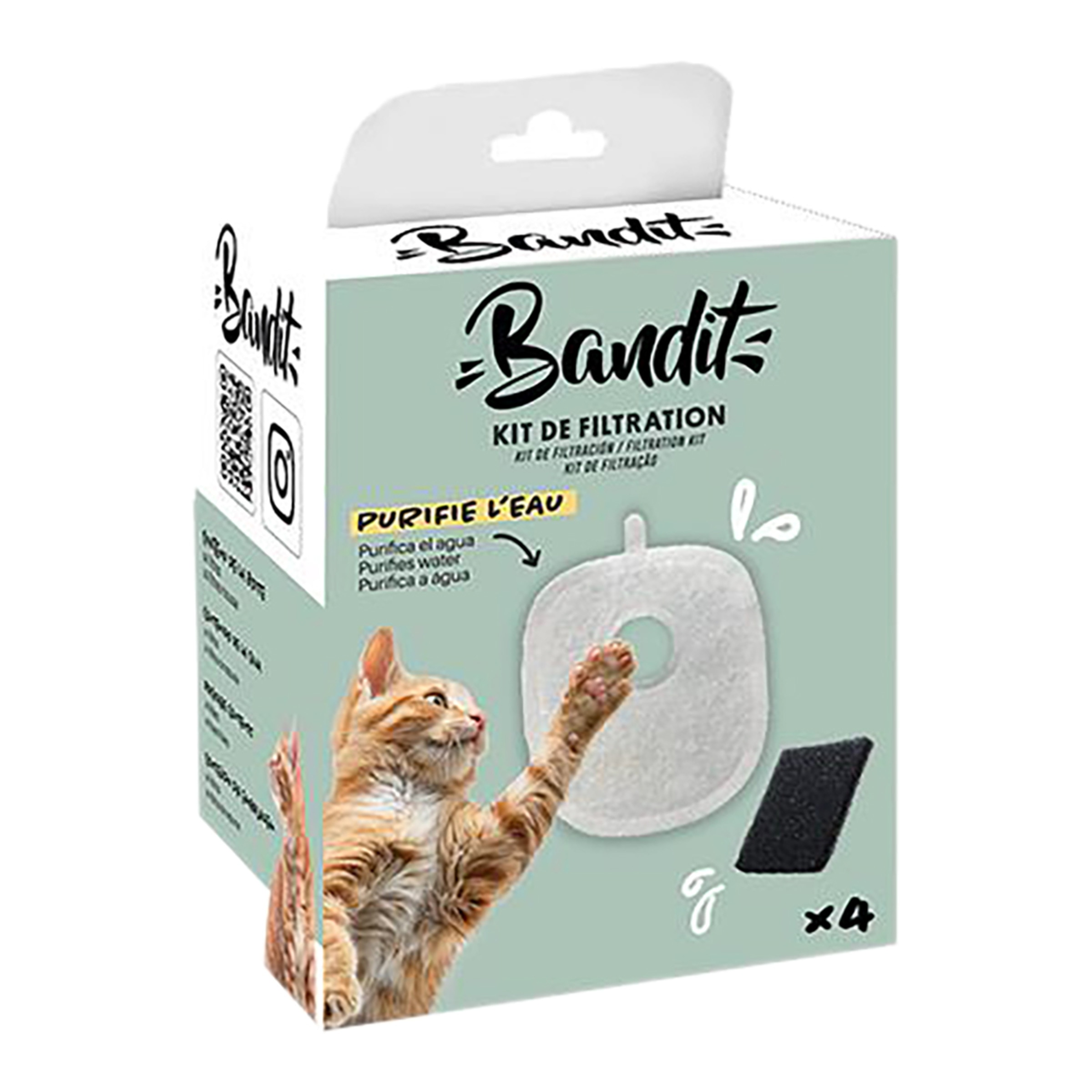 Imagen 0 de Kit de filtración para fuente de agua x4 filtro espuma para gatos y perros pequeños Bandit
