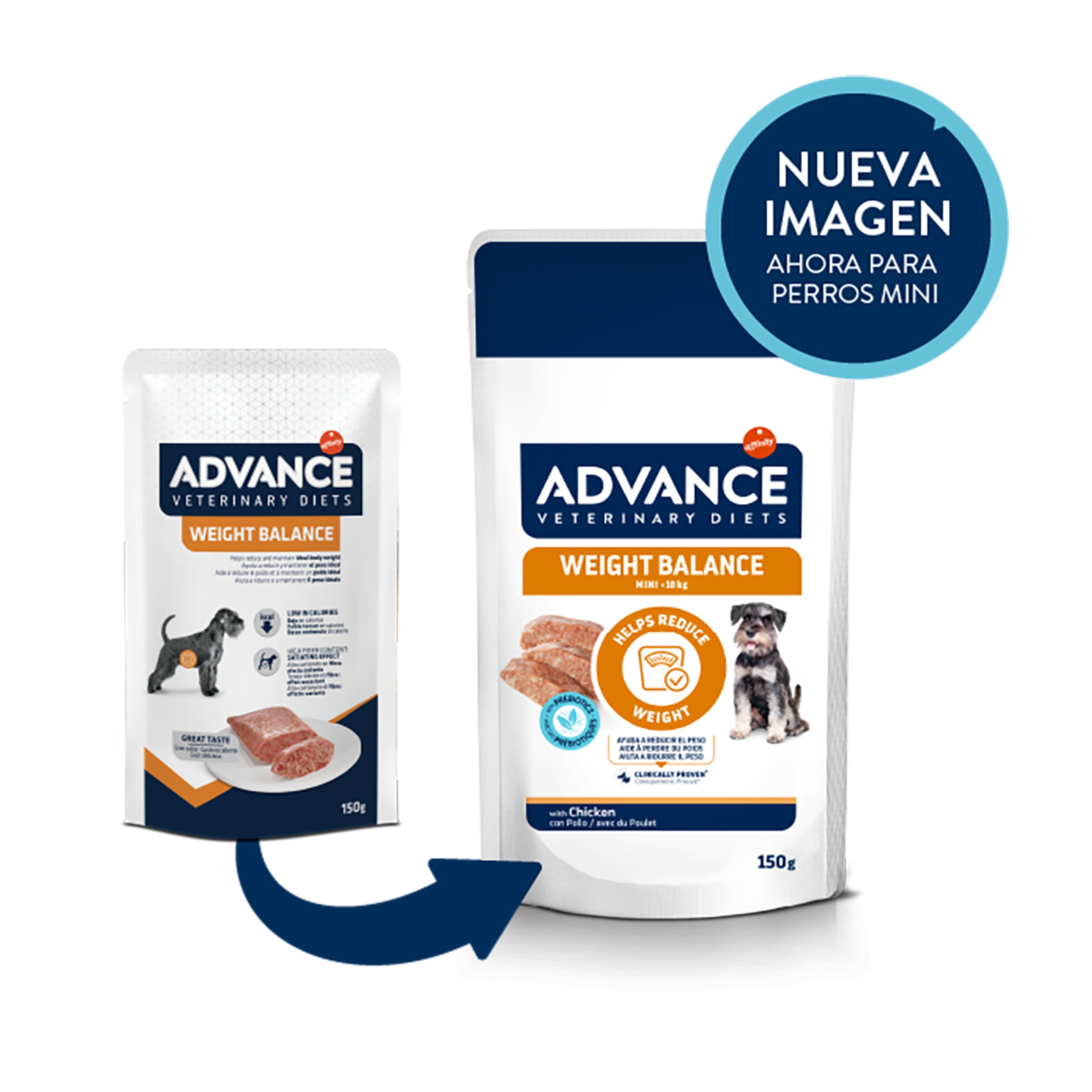 Comida húmeda para perros adultos Advance Weight Balance Dietas Veterinarias pollo 150 g 2