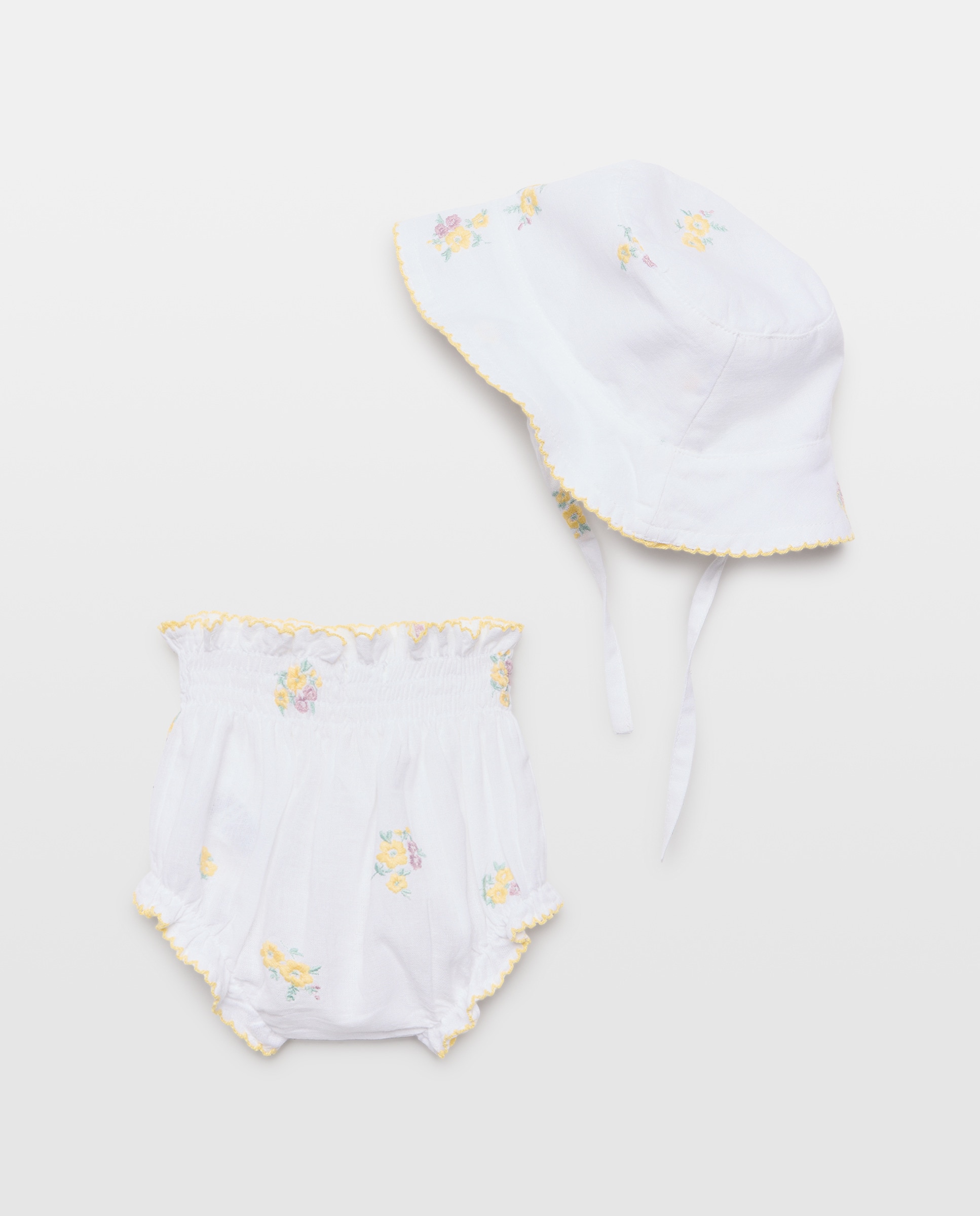 Conjunto de recién nacido bordado Blanco roto-2