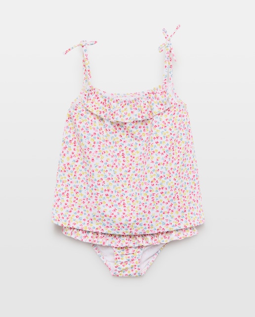 Imagen 0 de Conjunto baño volante y lazos flores